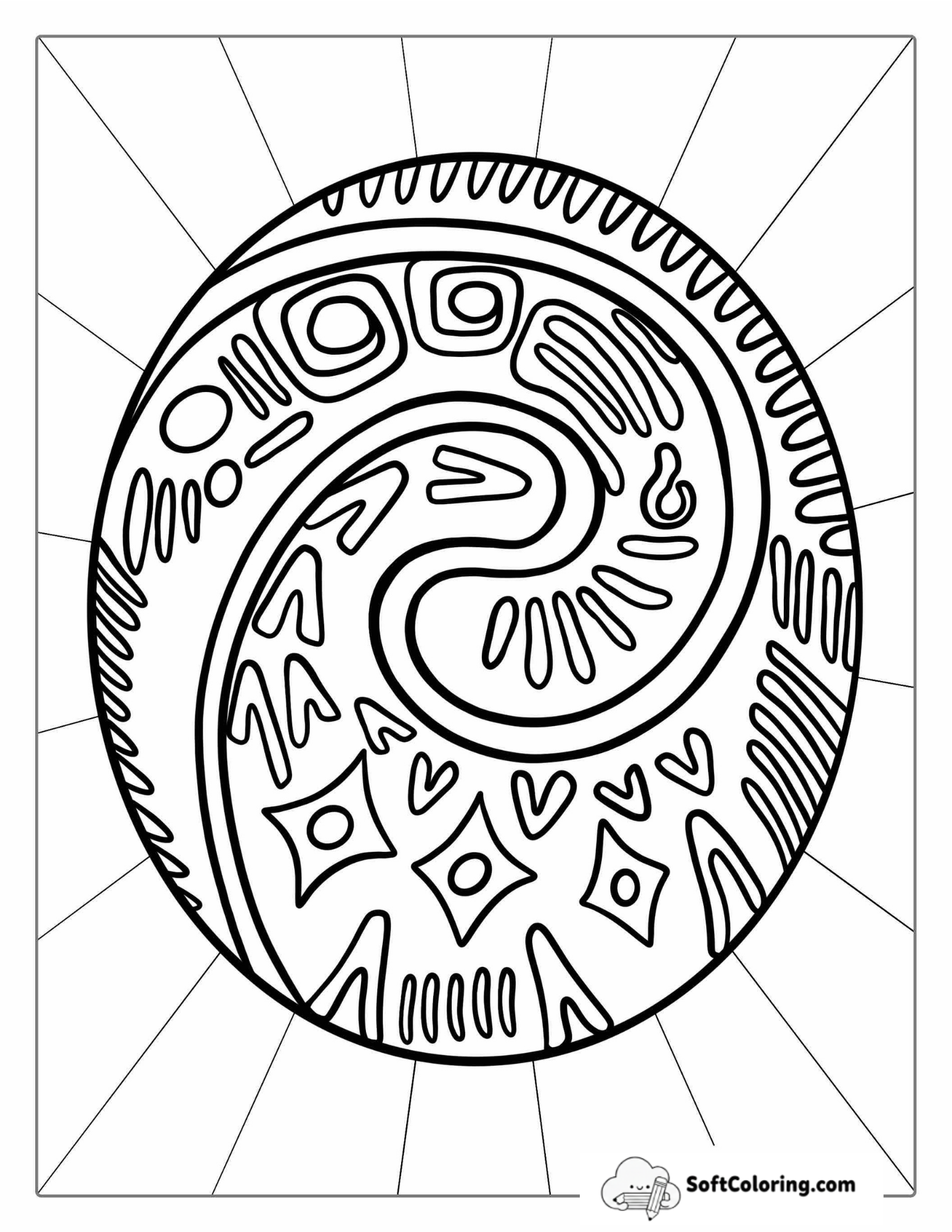 Easy Outline Of The Heart Of Te Fiti Stone