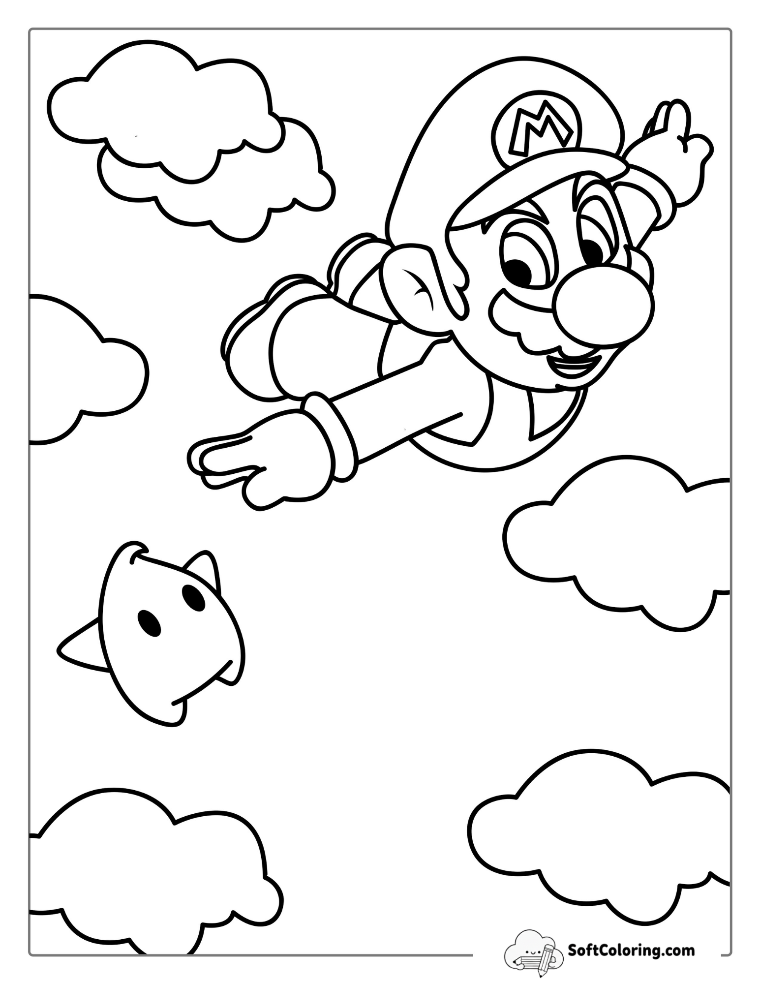 Flying Mario With Super Star