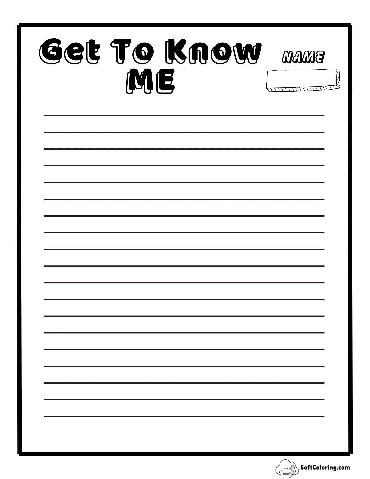Get To Know Me Printable Template