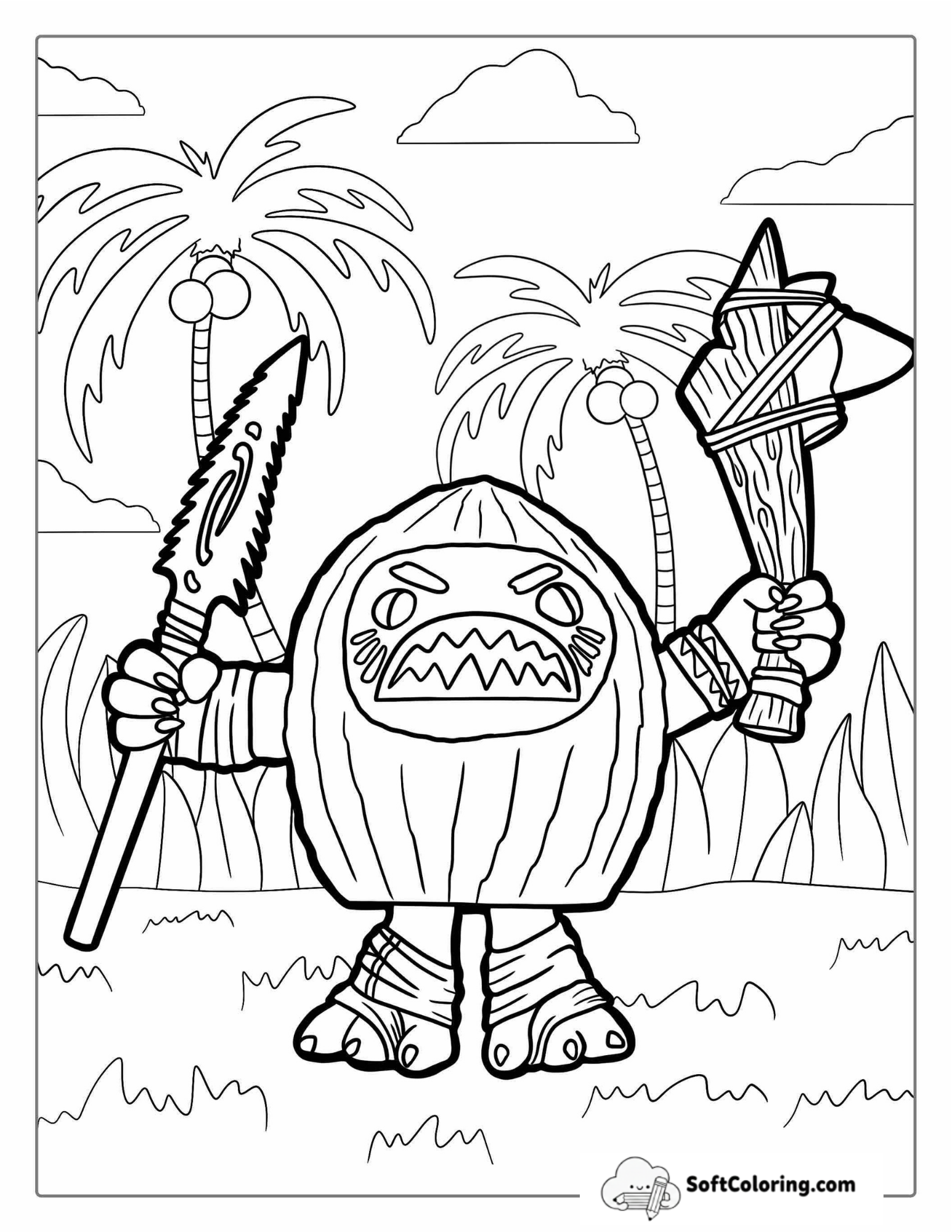 Kakamora Coconut Pirates Coloring Picture