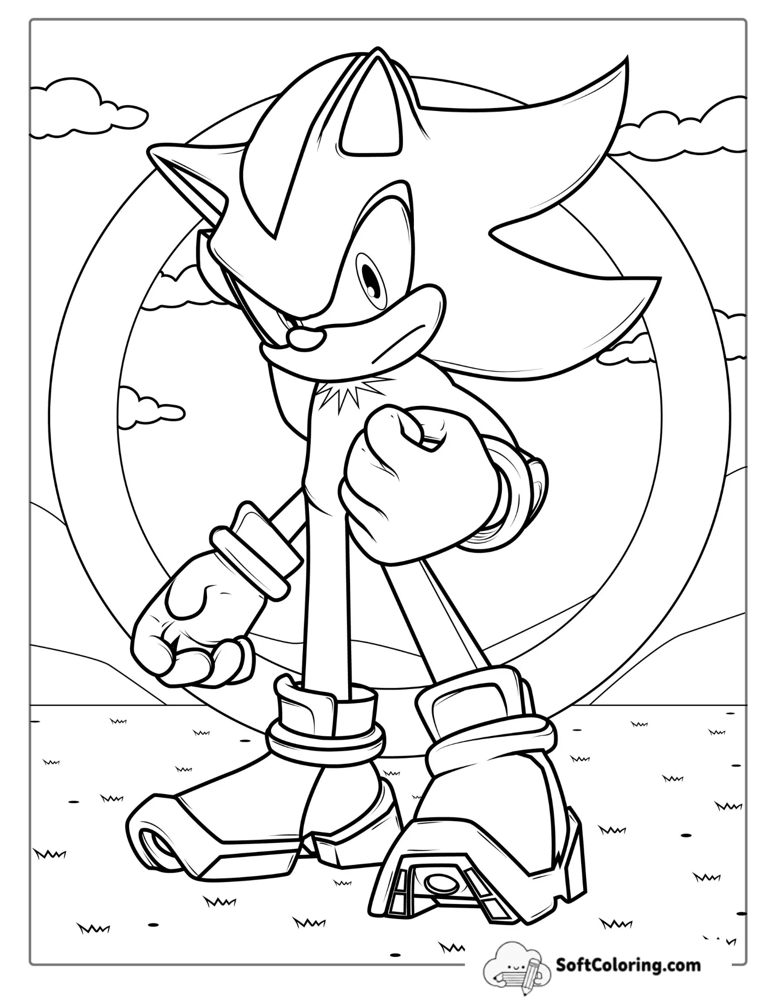 Knuckles From Sonic Coloring Sheet