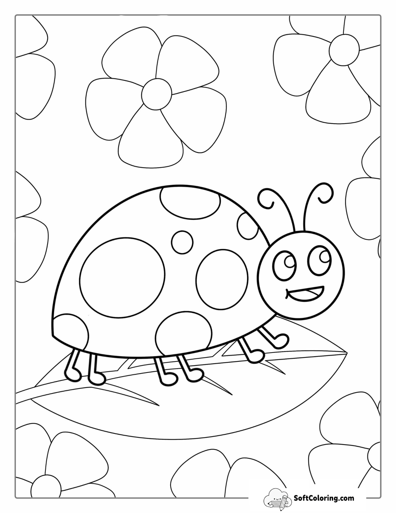 Ladybug With Big Dots To Color