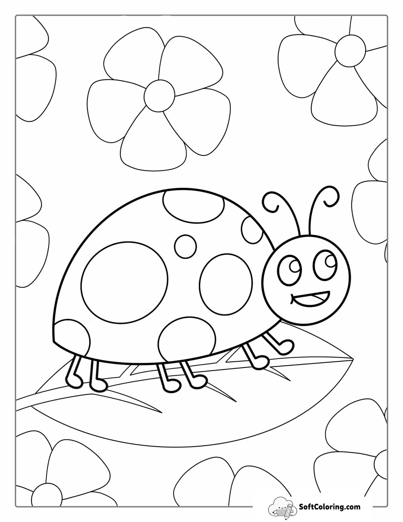 Ladybug With Big Dots To Color