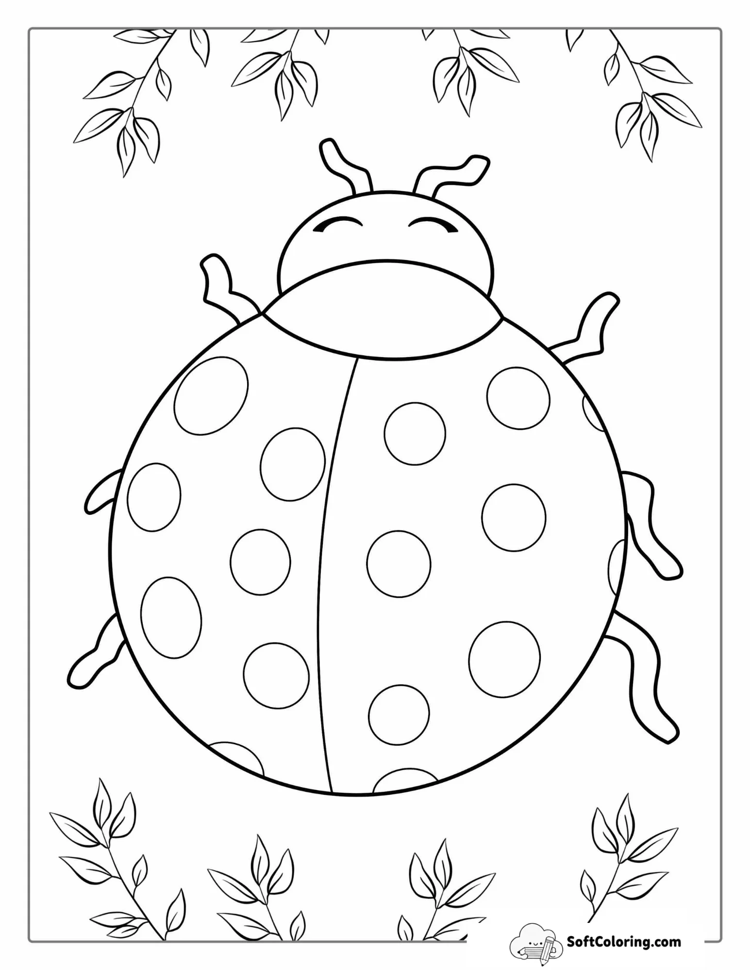 Large Ladybug With Dots To Color