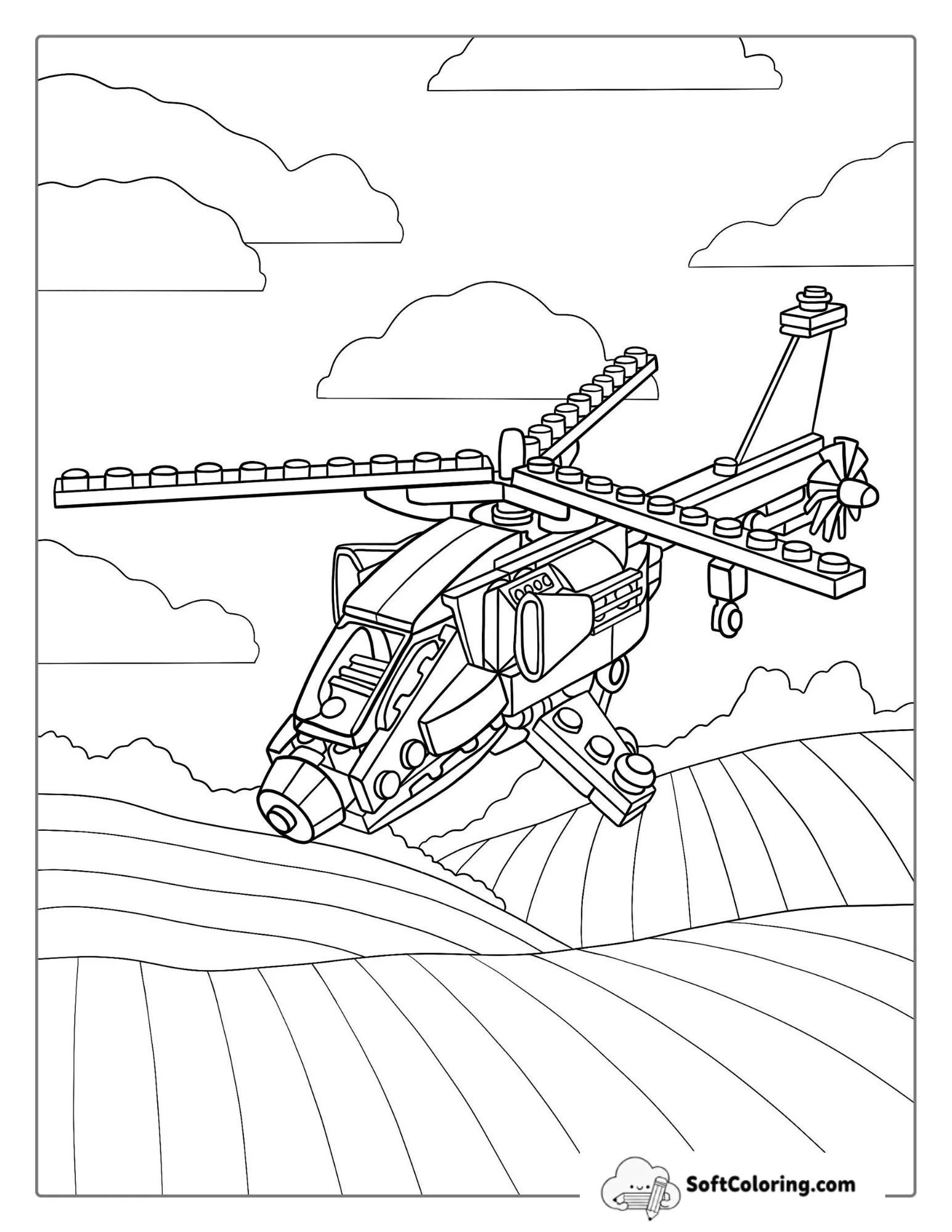 Lego Helicopter Coloring Page