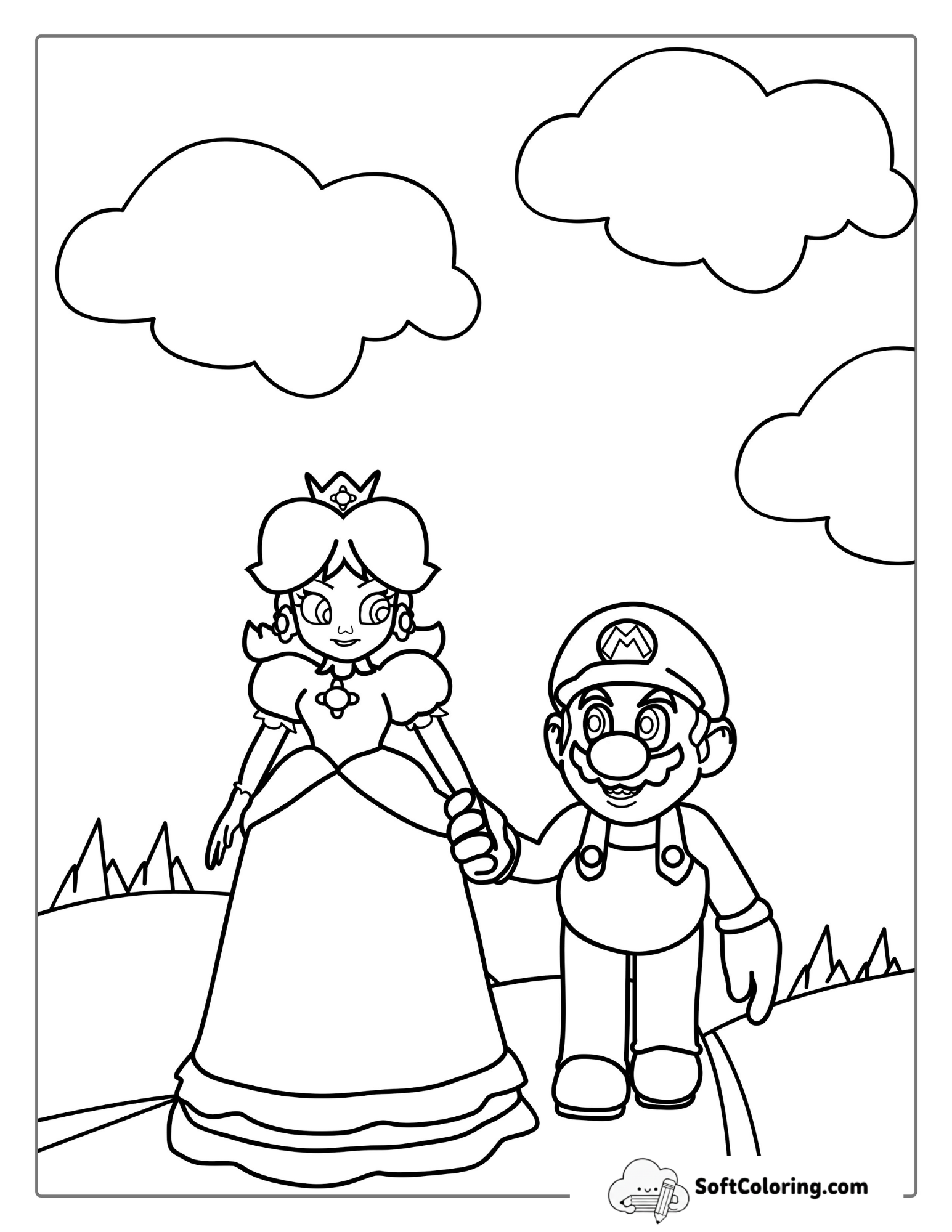 Mario And Rosalina Coloring Picture