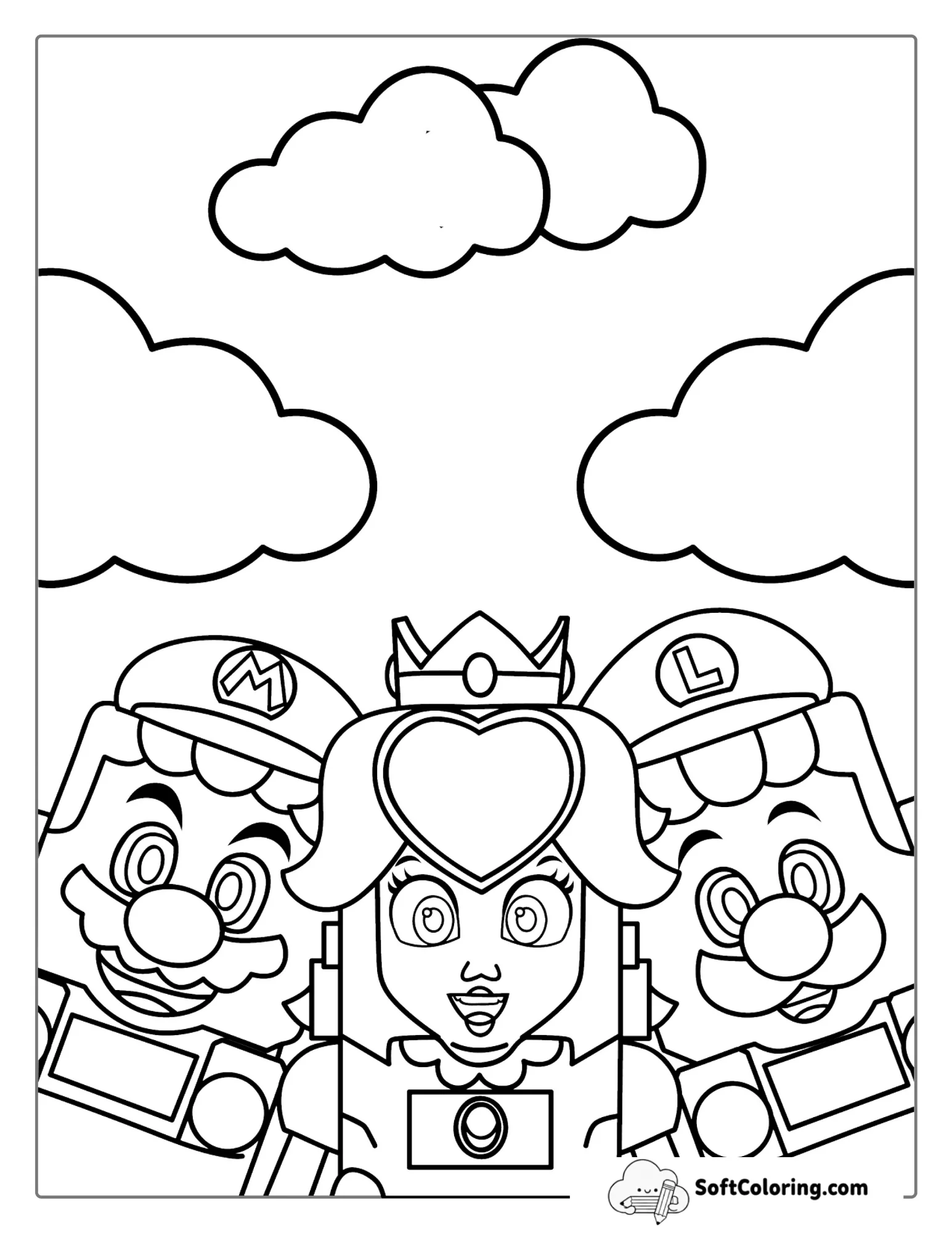 Mario Lego Coloring With Daisy And Luigi