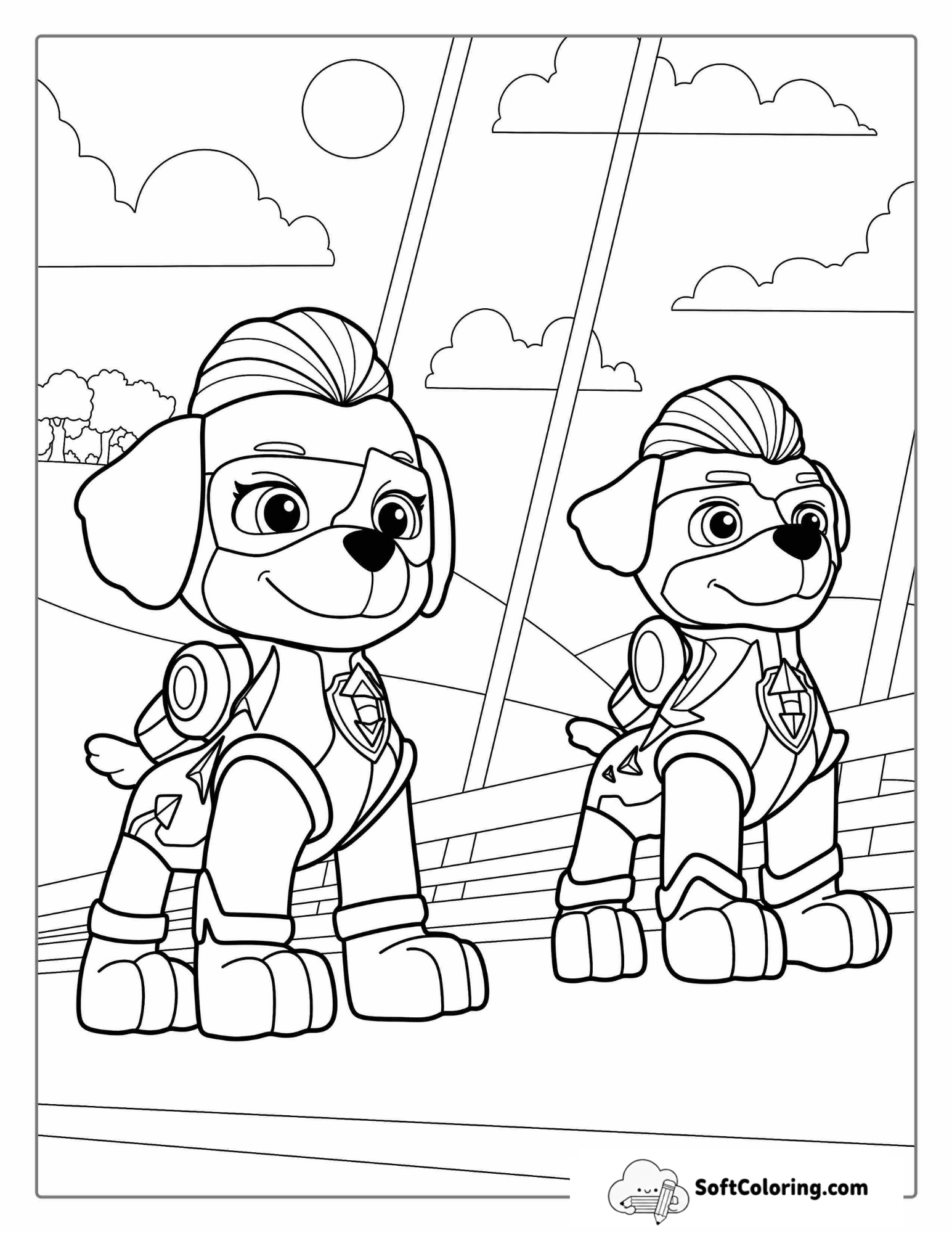Mighty Pups Super Paws Coloring Sheet