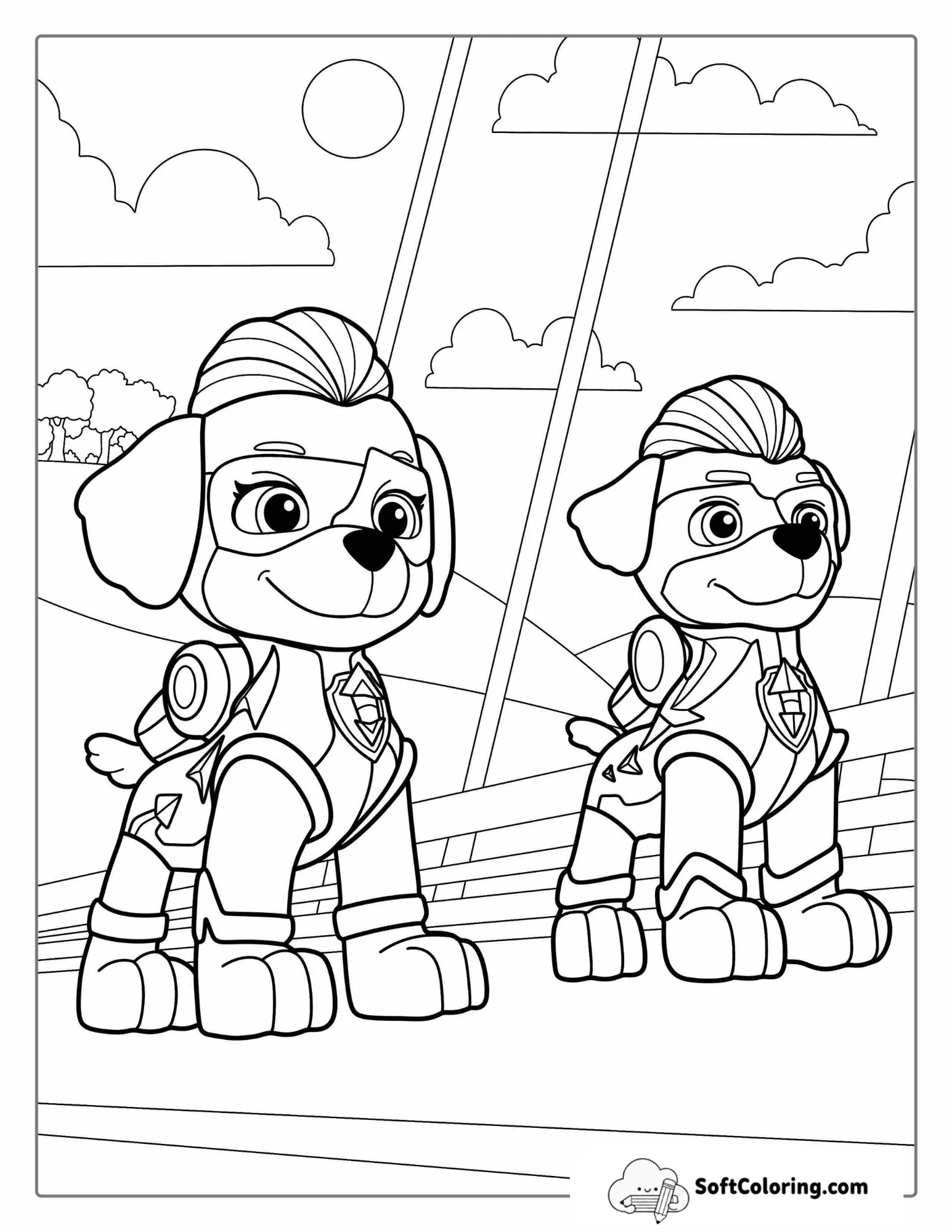 Mighty Pups Super Paws Coloring Sheet