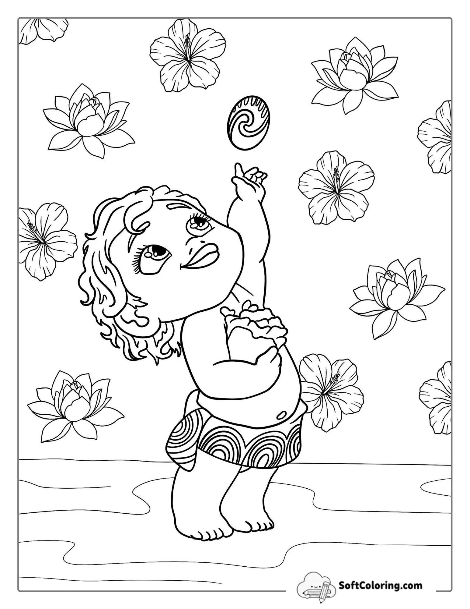 Moana As A Baby Coloring Picture