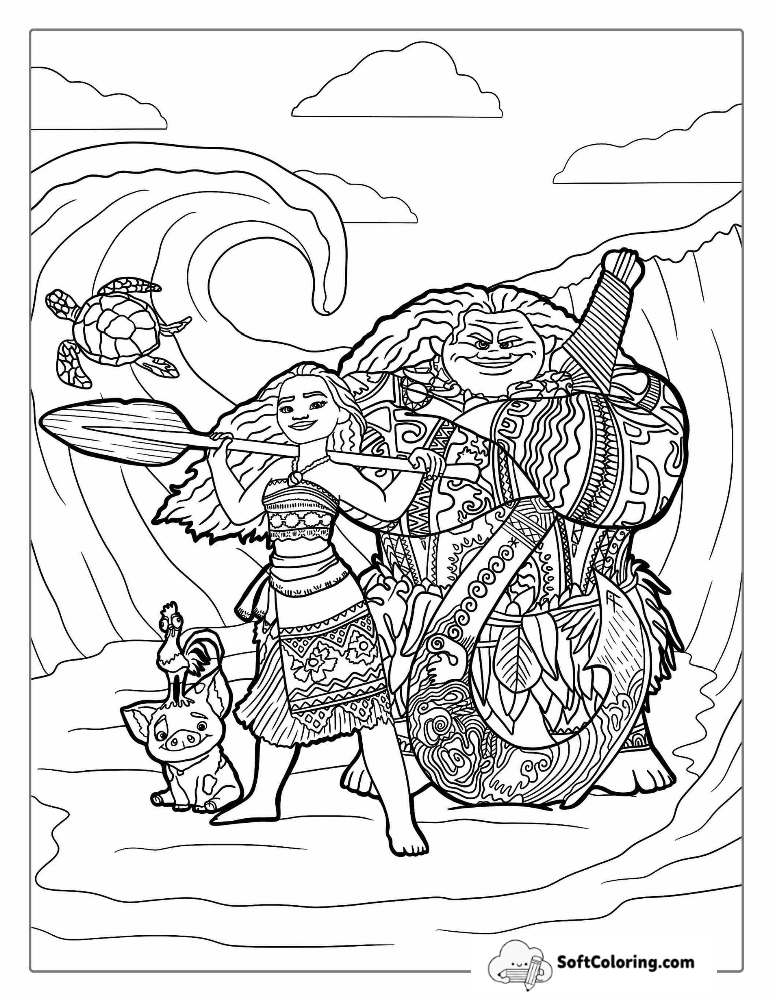 Moana Movie Art Coloring Page
