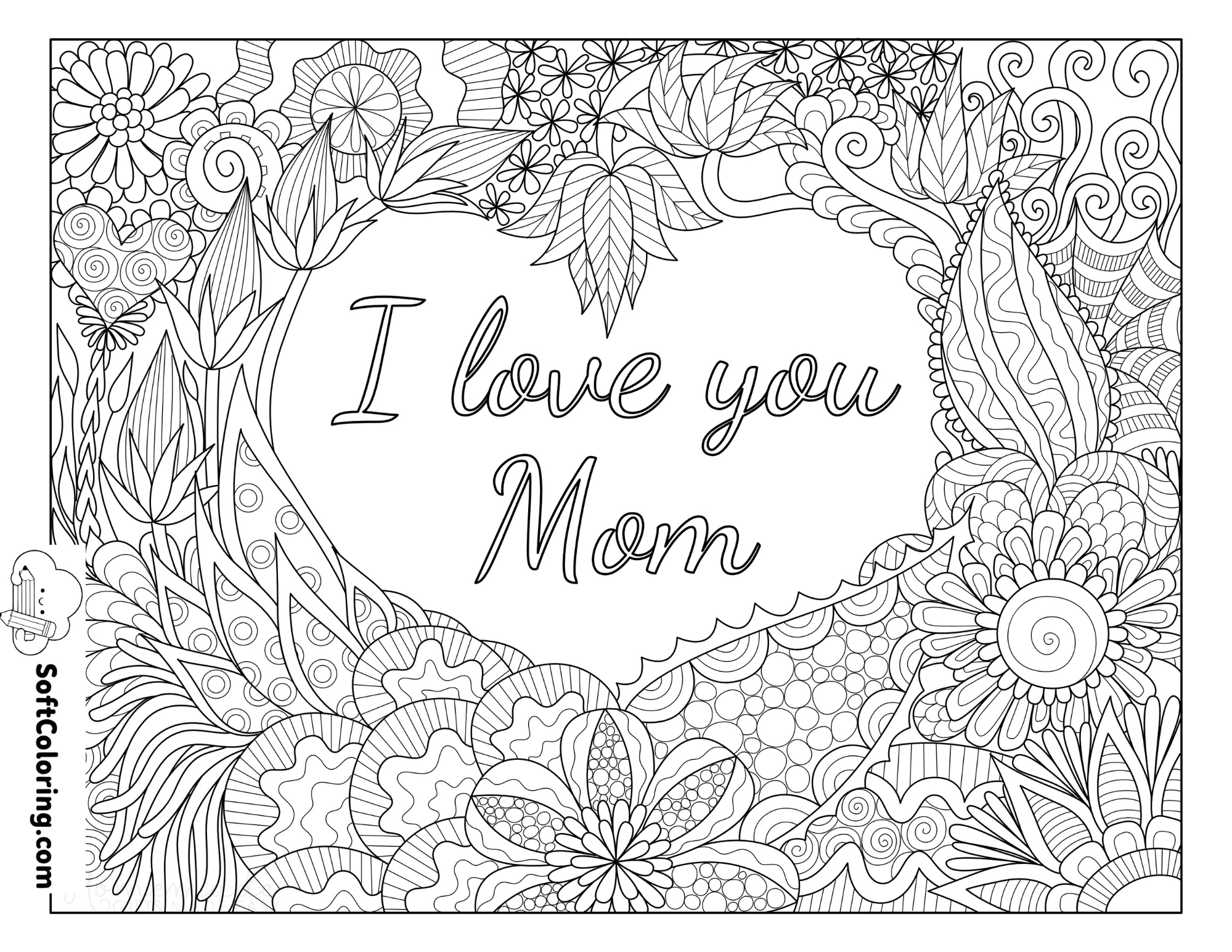 "I Love You Mum" Doodle For Teens