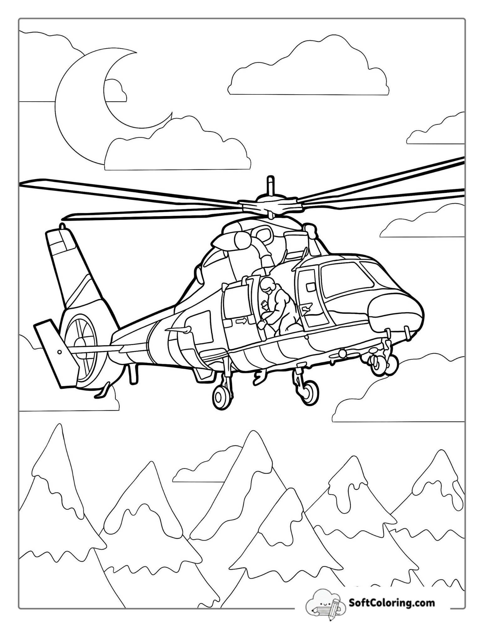 Navy Seals Helicopter Coloring Page