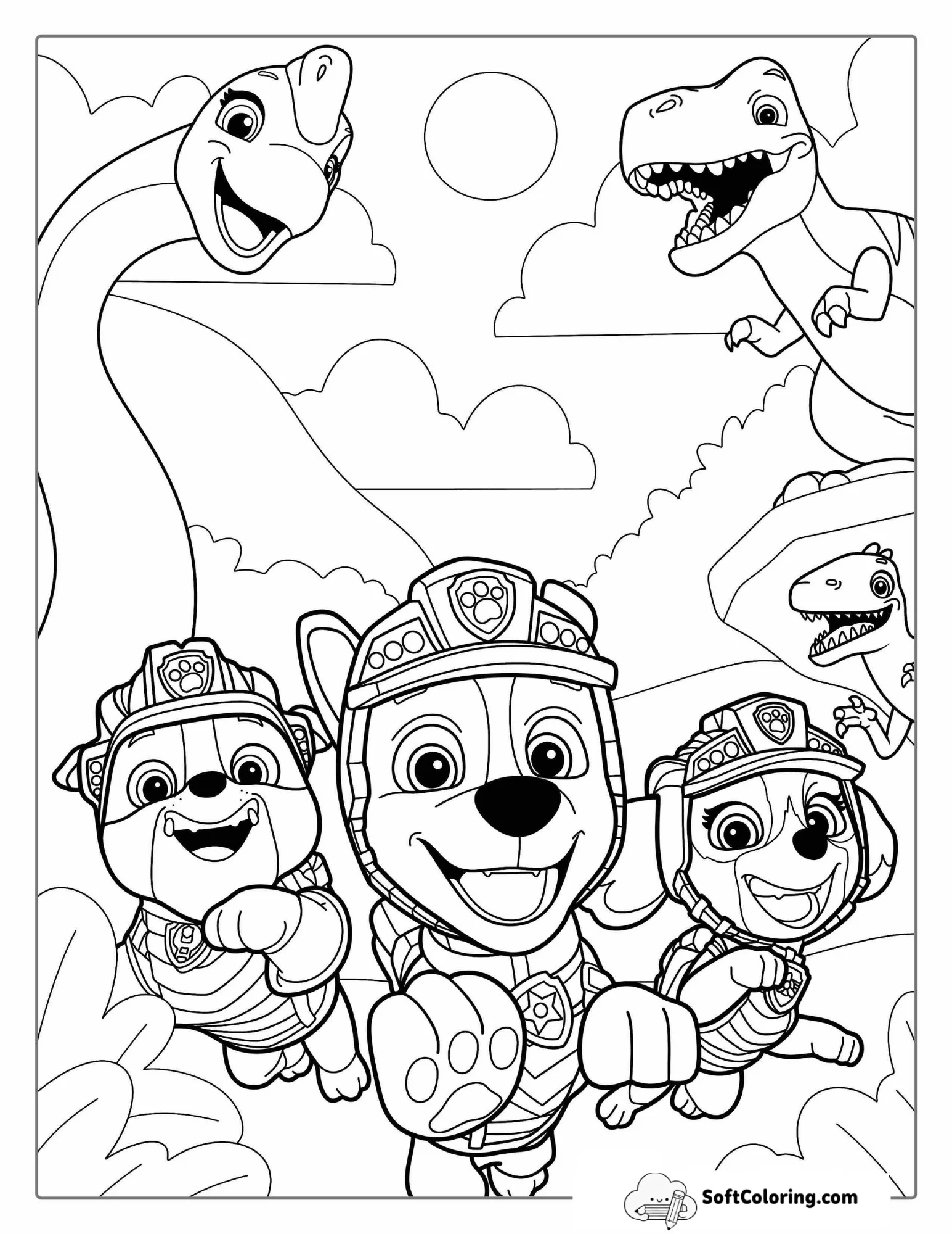 Paw Patrol Dino Rescue Coloring Page