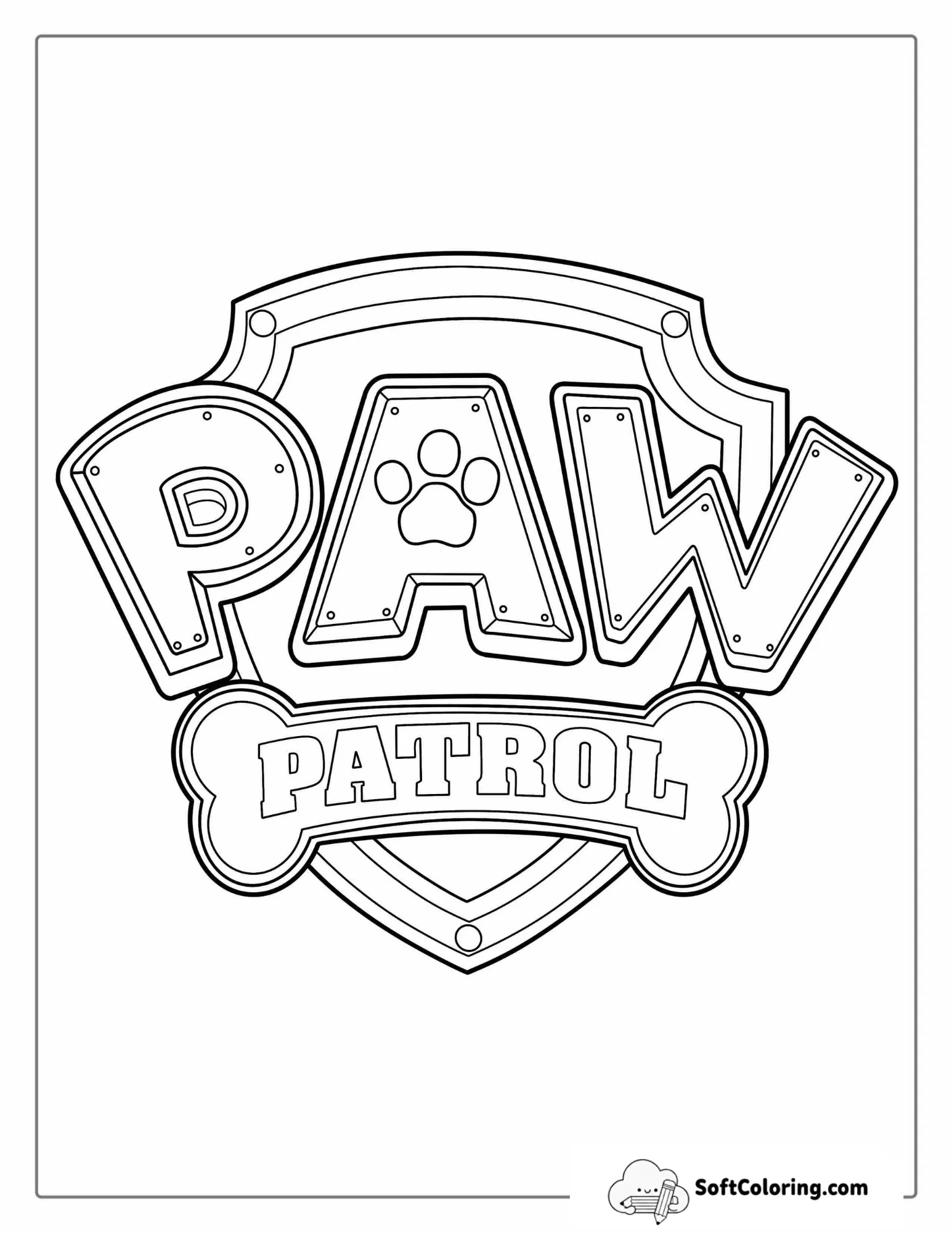 Paw Patrol Logo Coloring Sheet