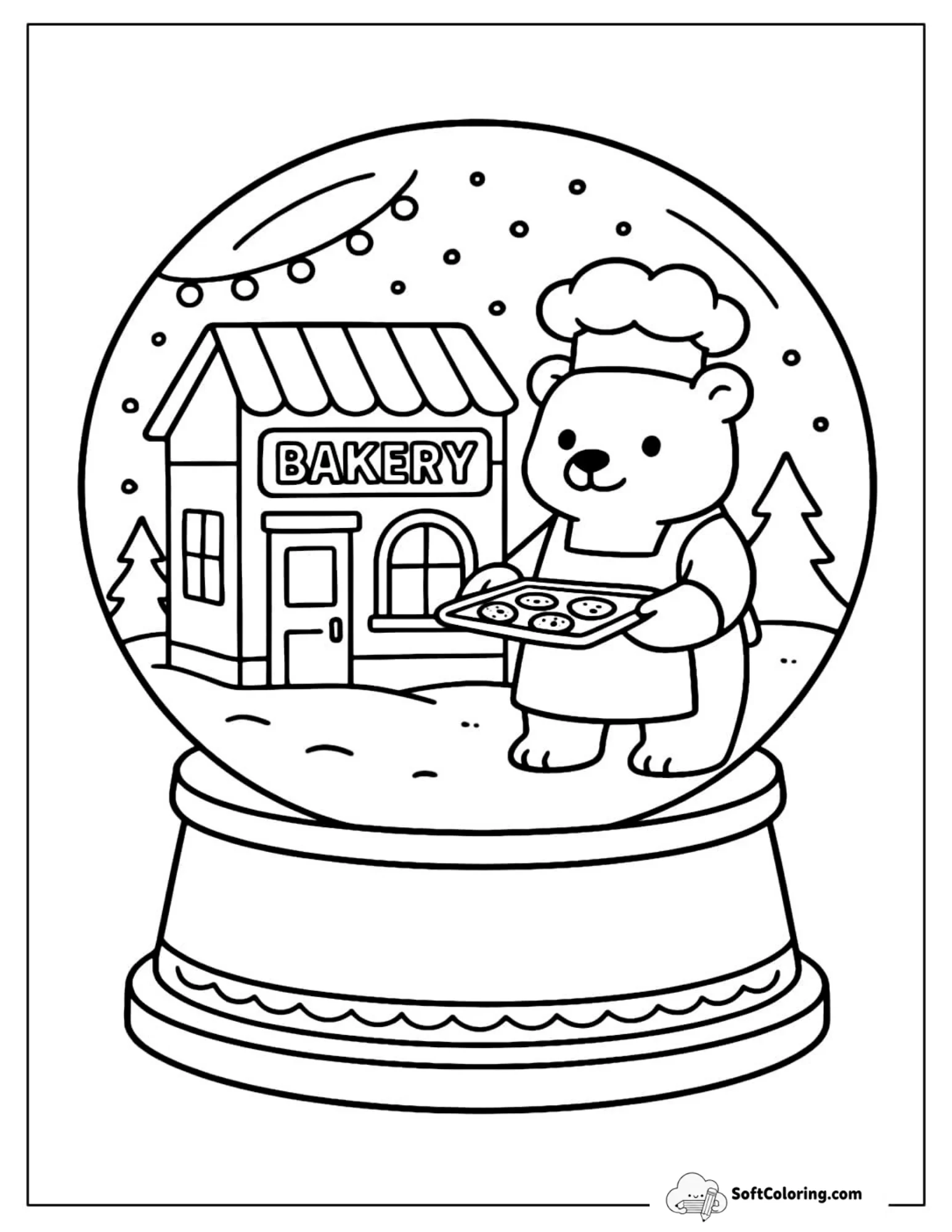 Polar Bear Bakery Snow Globe