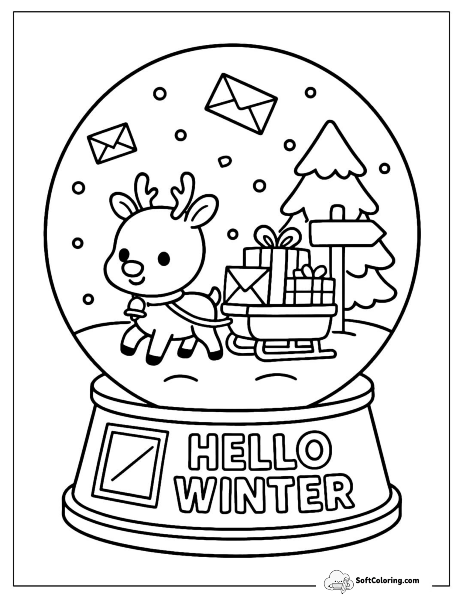 Reindeer Sleigh Snow Globe