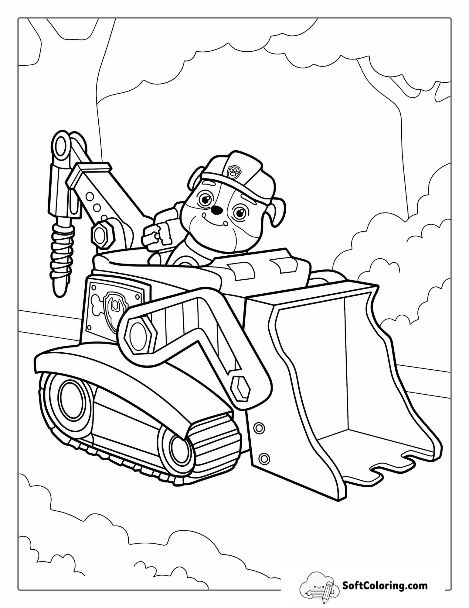 Rubble Driving Bulldozer