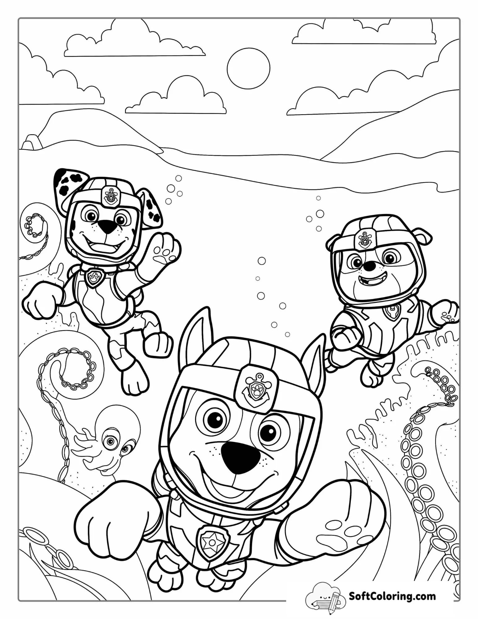 Sea Rescue Paw Patrol Coloring Sheet