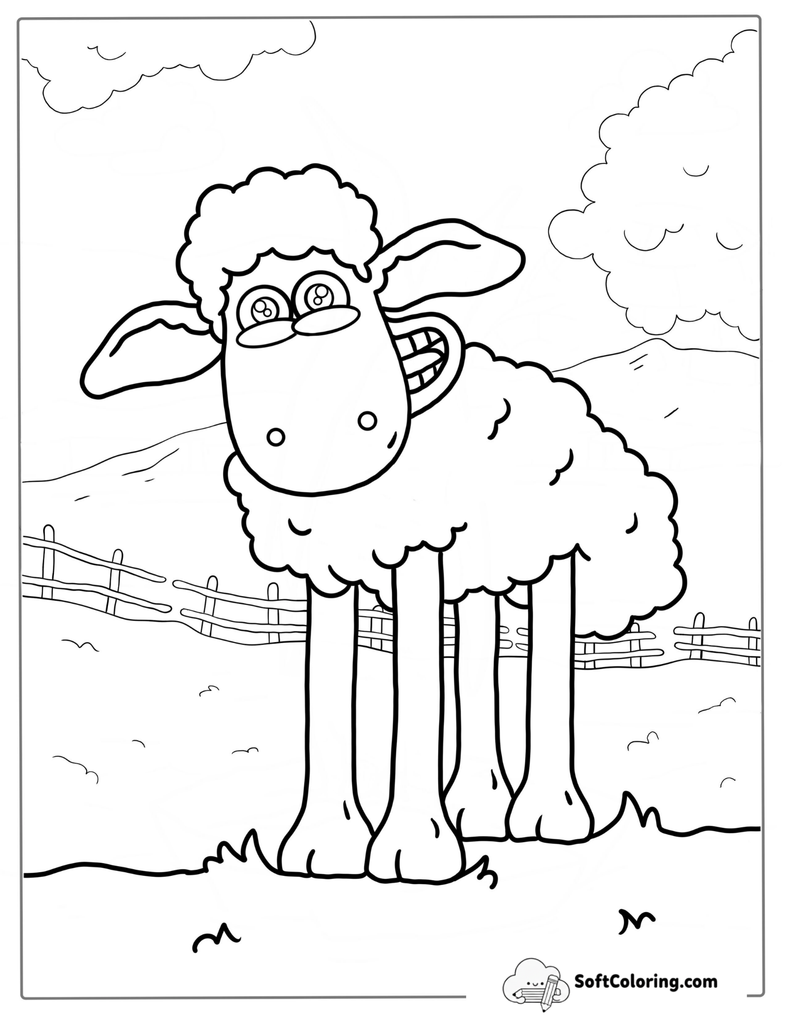 Shaun The Sheep Coloring Page