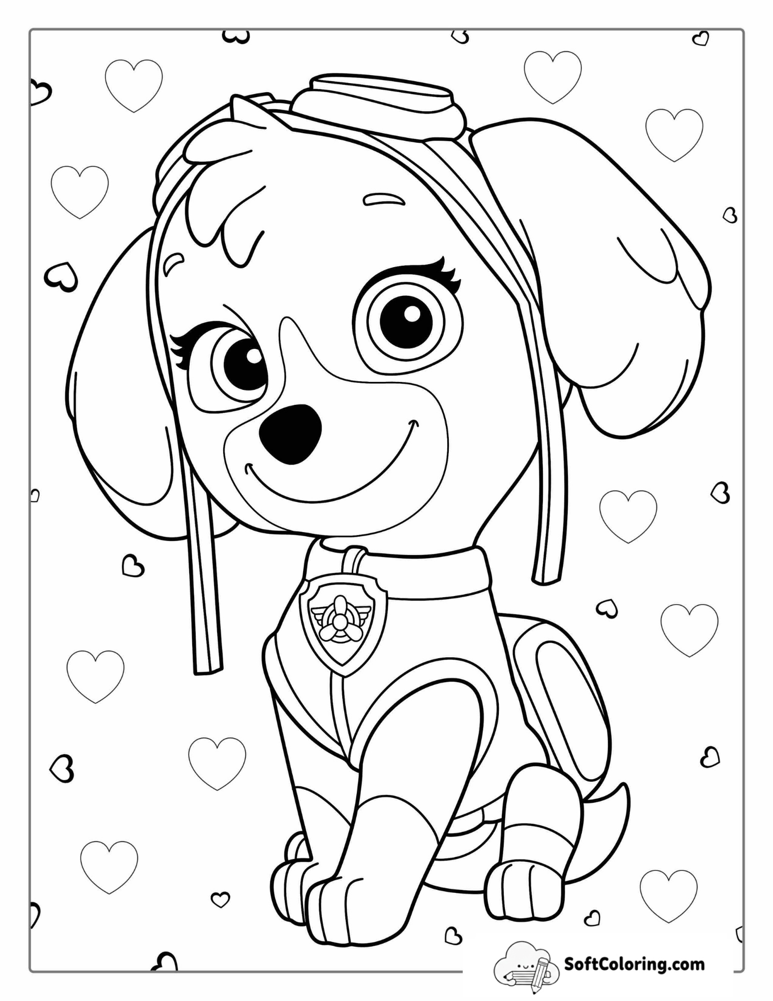 Simple Coloring Sheet Of Sky From Paw Patrol