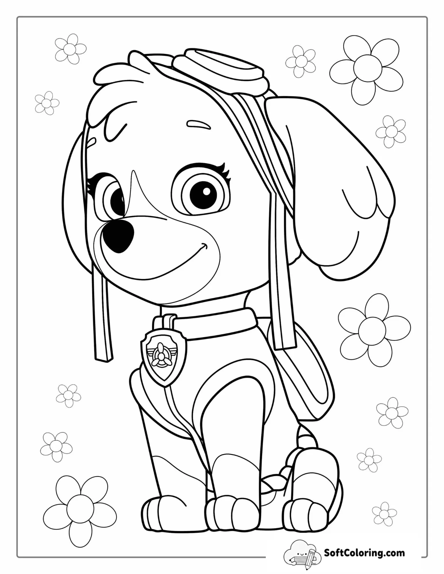Simple Outline Of Sky To Color For Kids