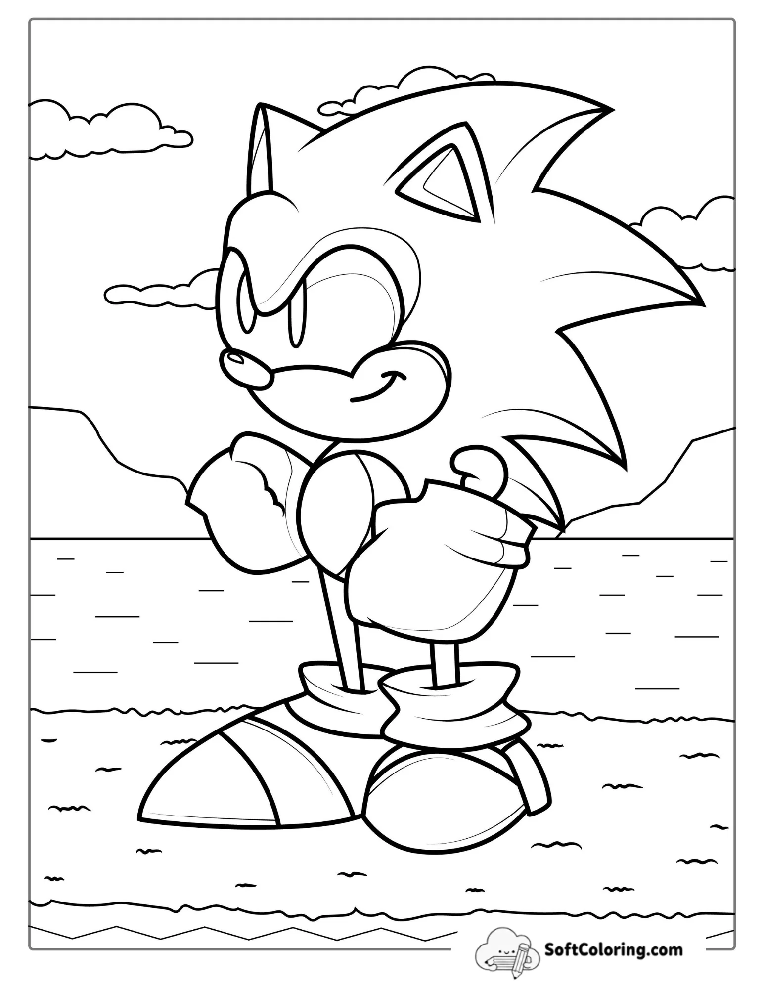 Simple Outline Of Sonic To Color