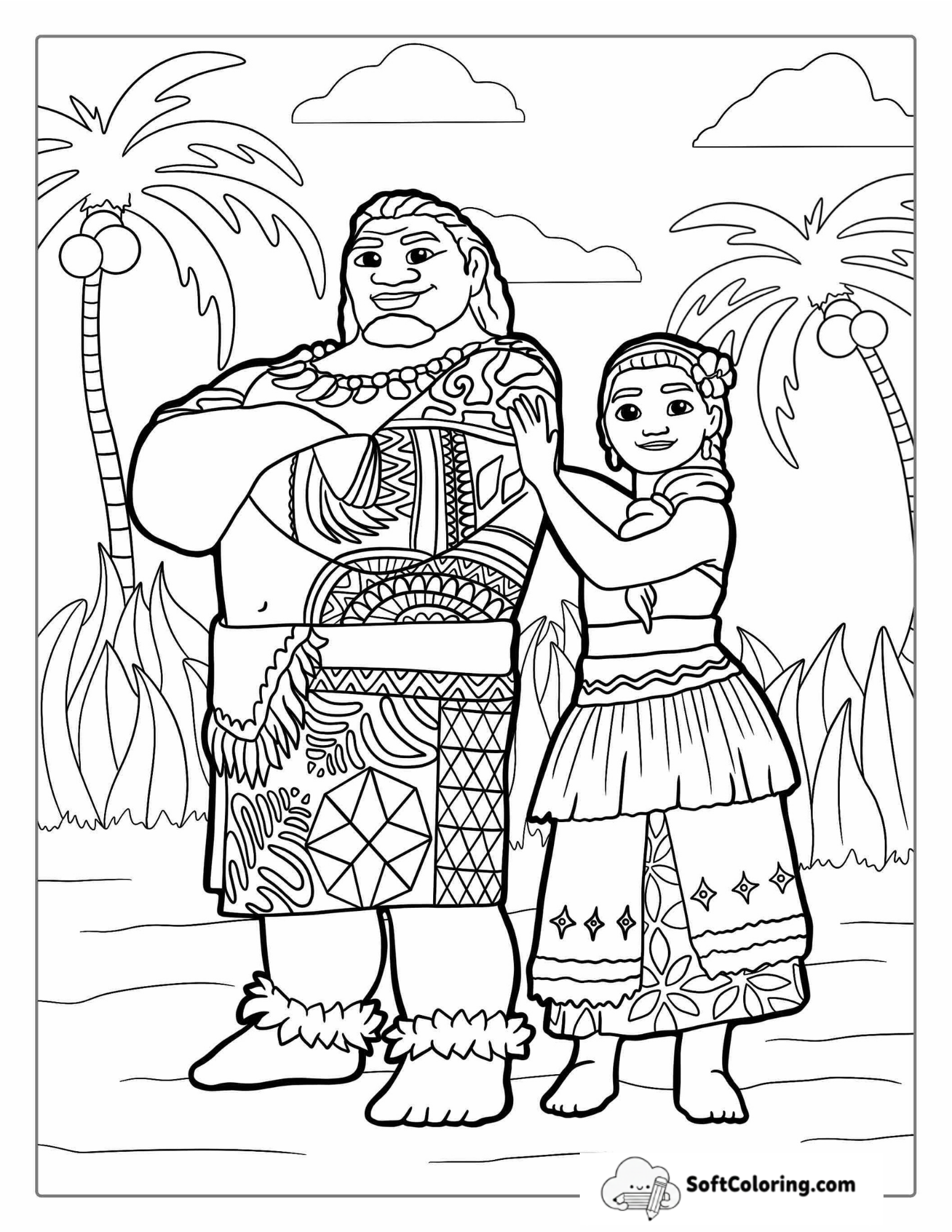 Sina And Chief Tui Coloring Page