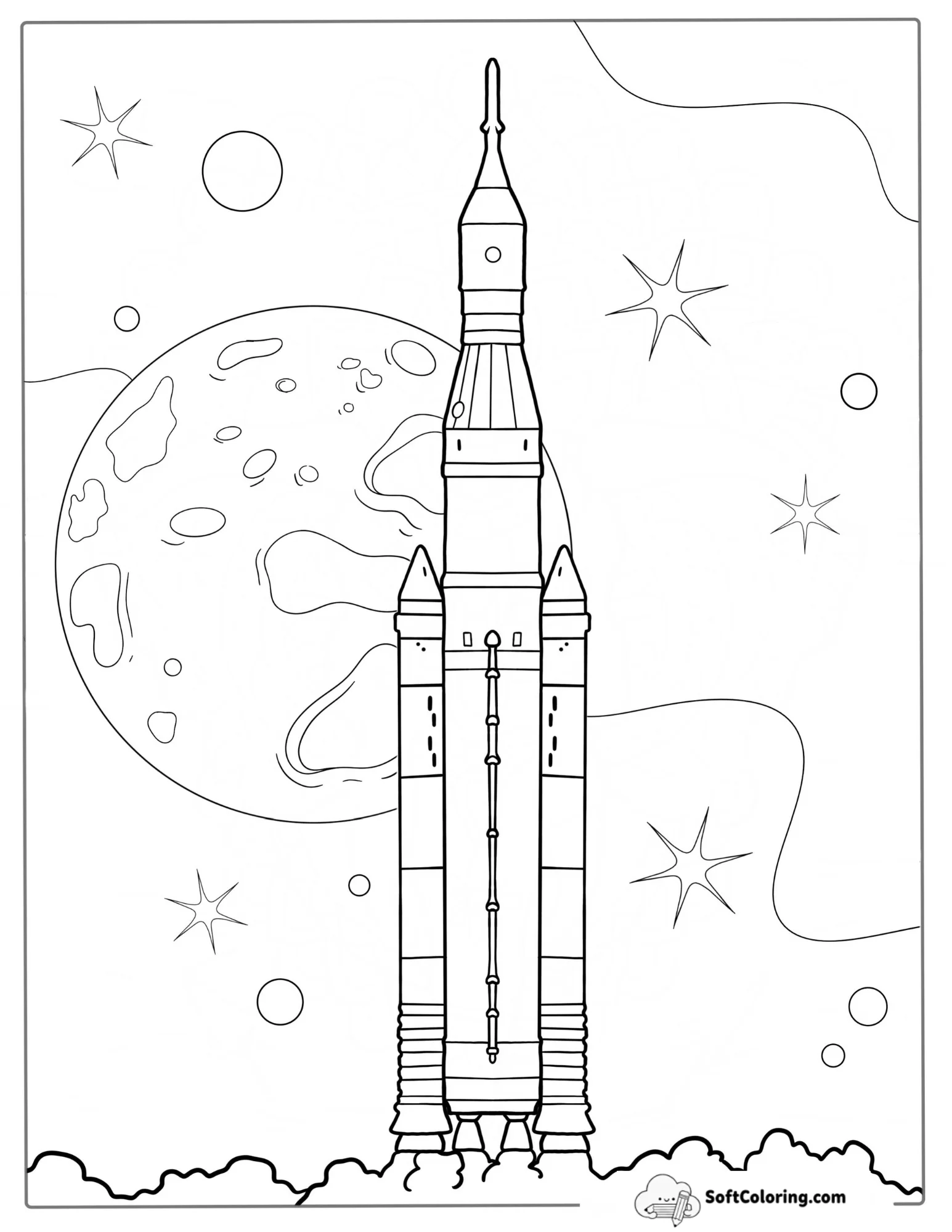 Sls Block 1 Nasa Rocket Coloring Page