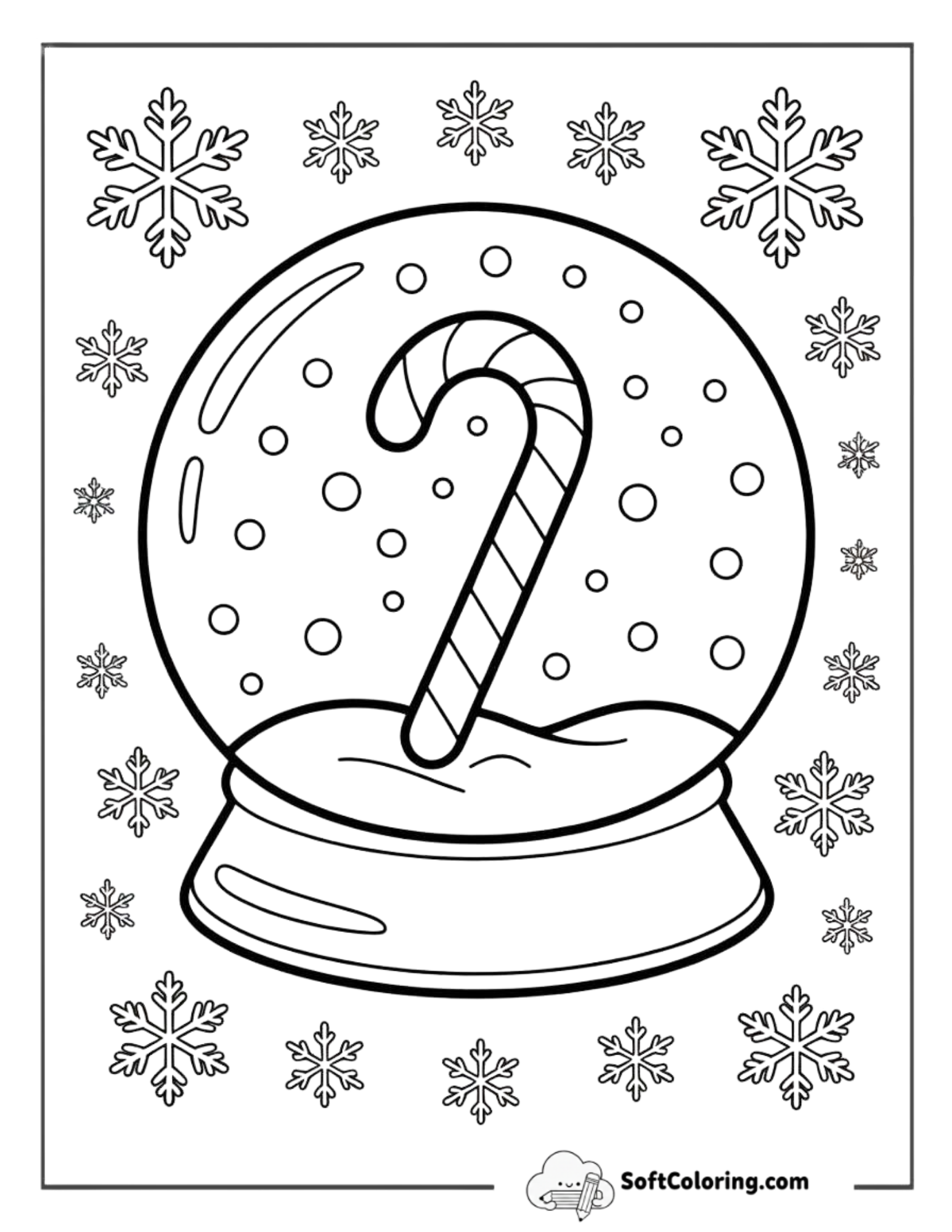 Snow Globe With Candy Cane Inside