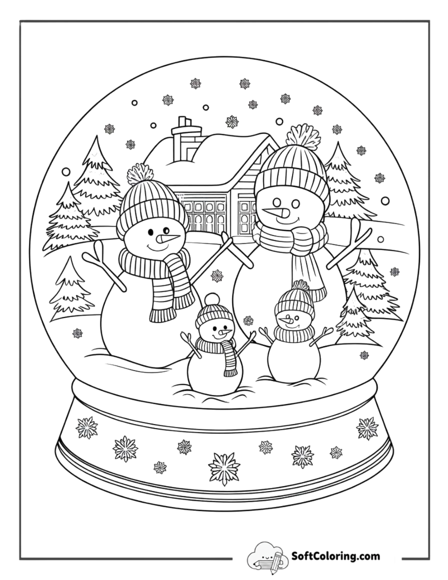 Snowman Family Snow Globe