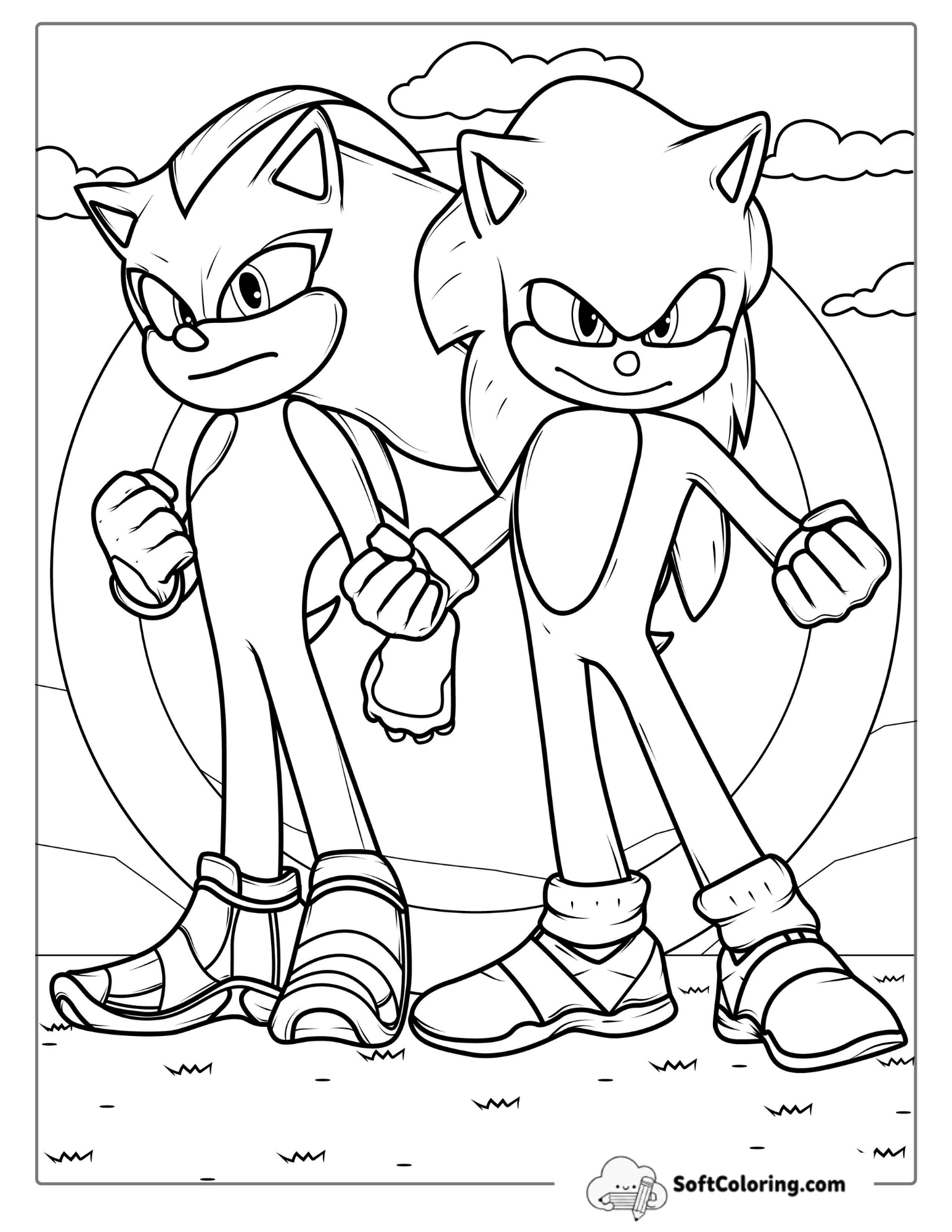 Sonic And Knuckles Coloring Sheet