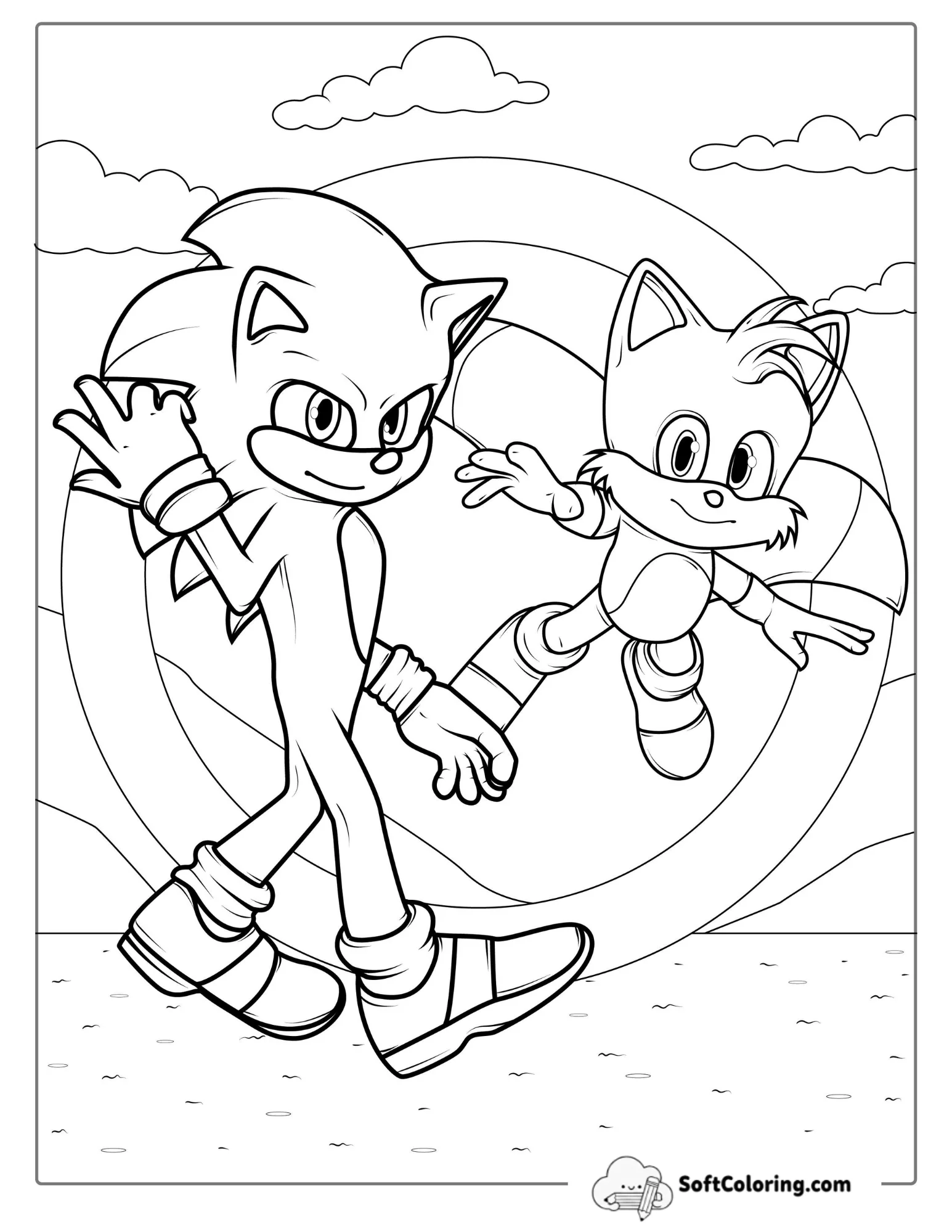Sonic And Tails Coloring Sheet