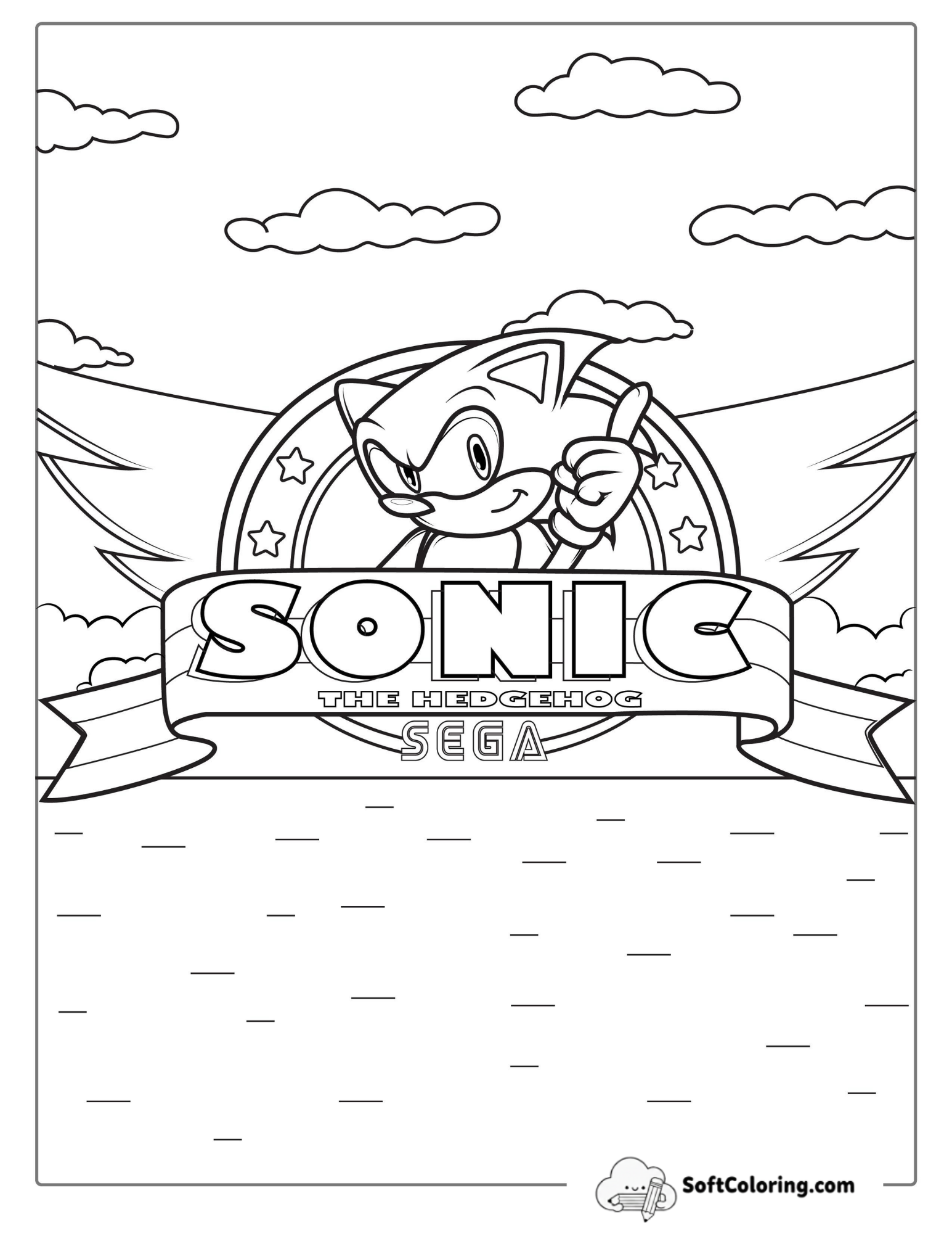 Sonic Logo Coloring Sheet