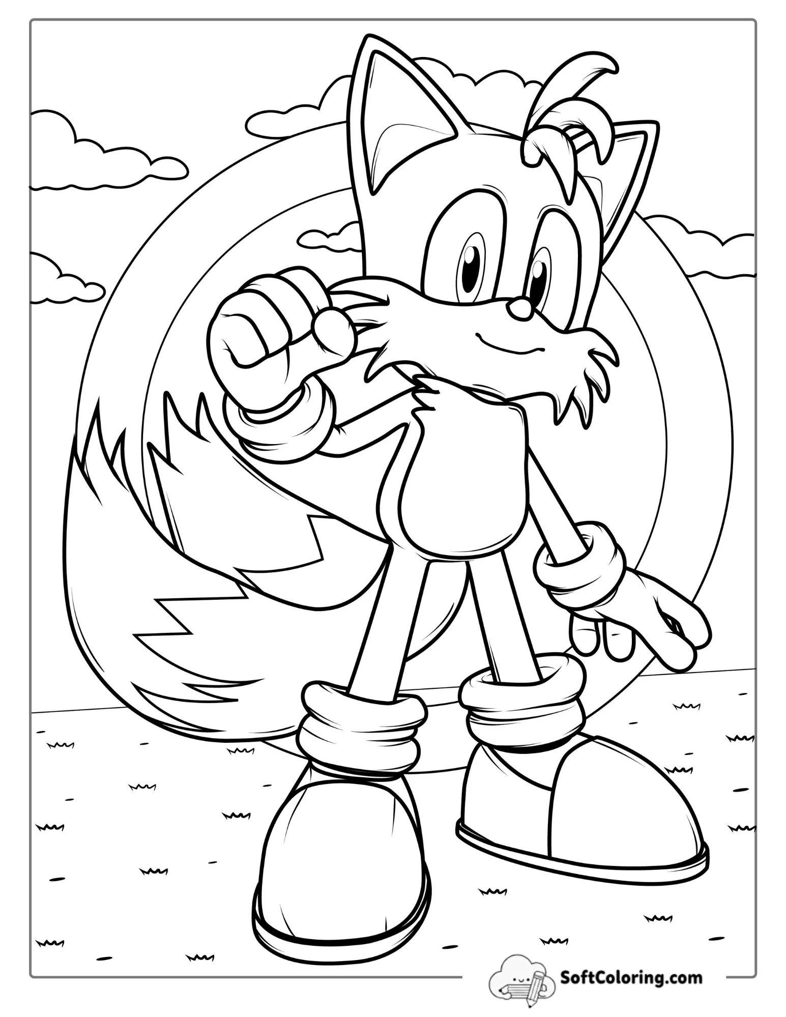 Tails From Sonic Coloring Sheet
