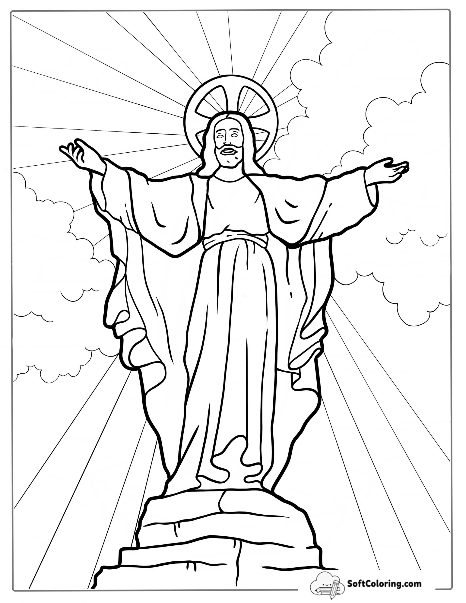 Christ In The Heavens Coloring Page