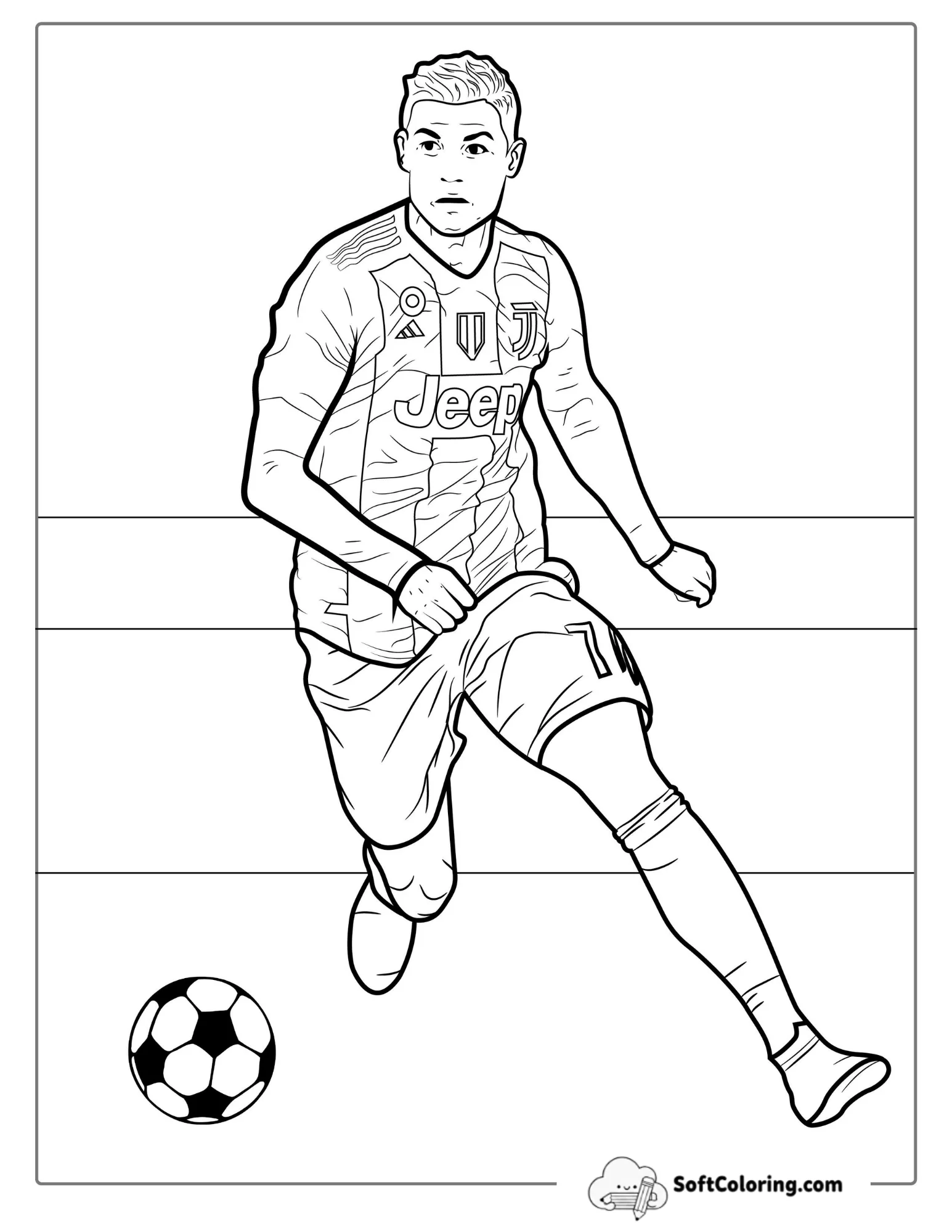 Cristiano Ronaldo With Soccer Ball Coloring