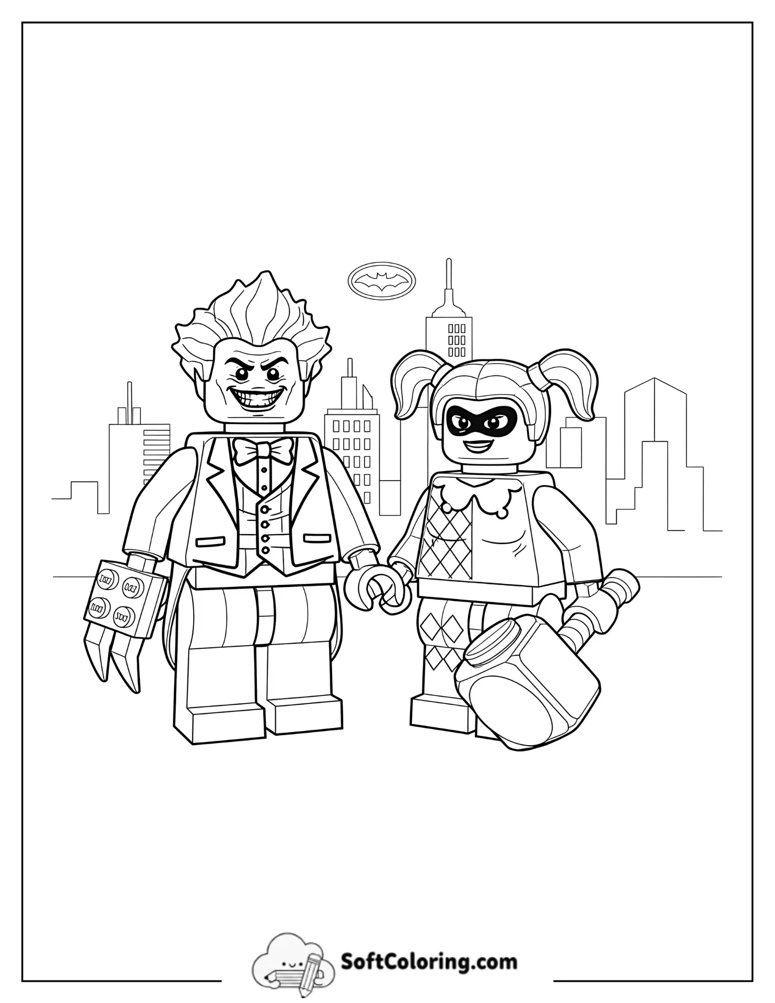 Cute Lego Joker And Harley Quinn Holding Hands