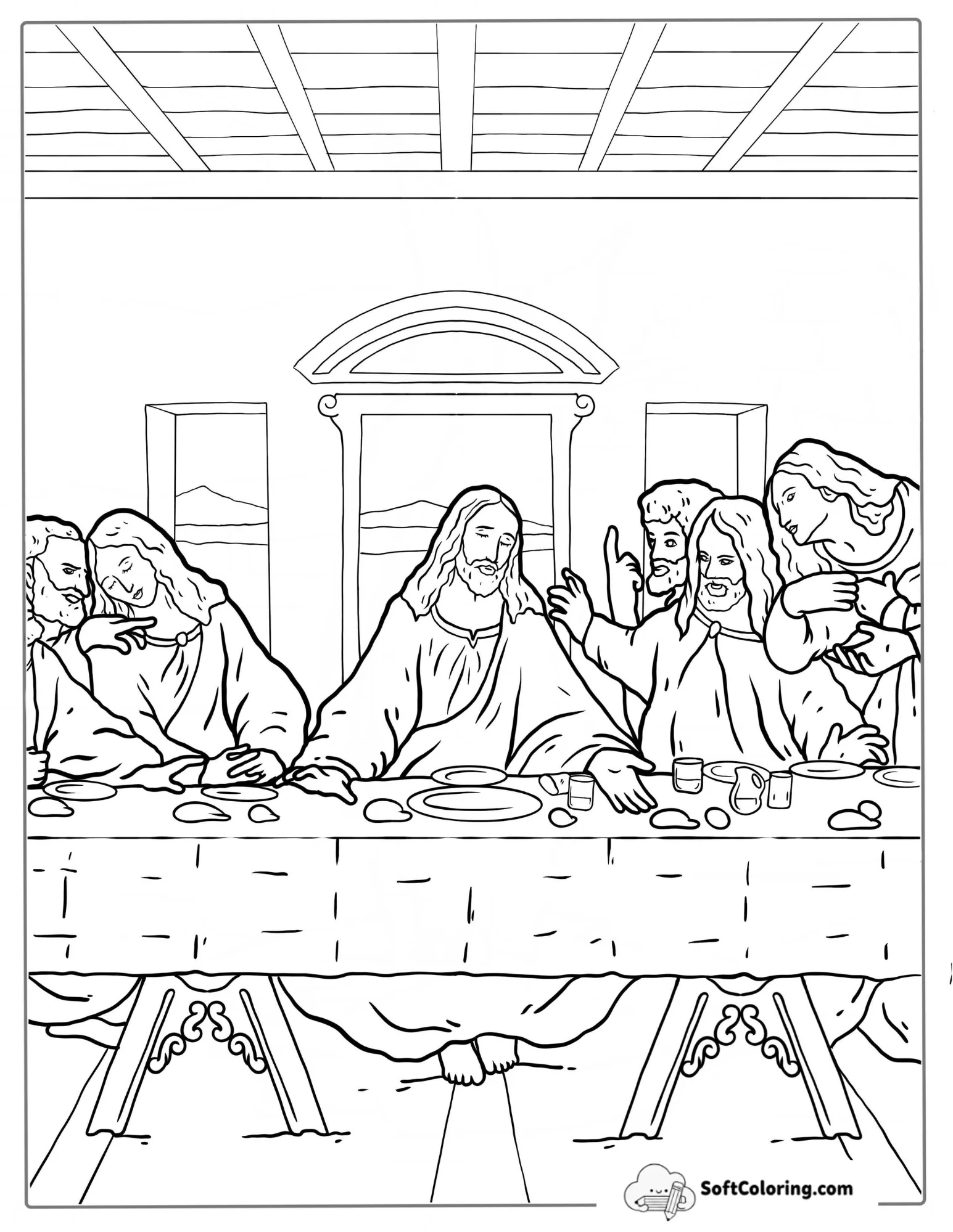 Last Supper Of Jesus Coloring