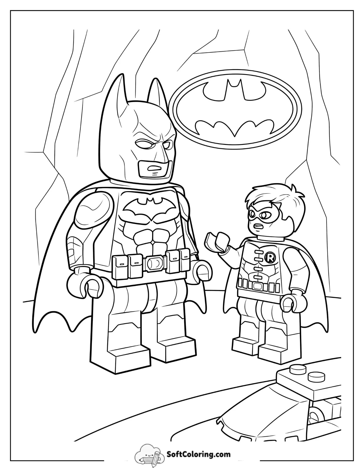 Lego Batman And Robin To Color Coloring Page For Kids