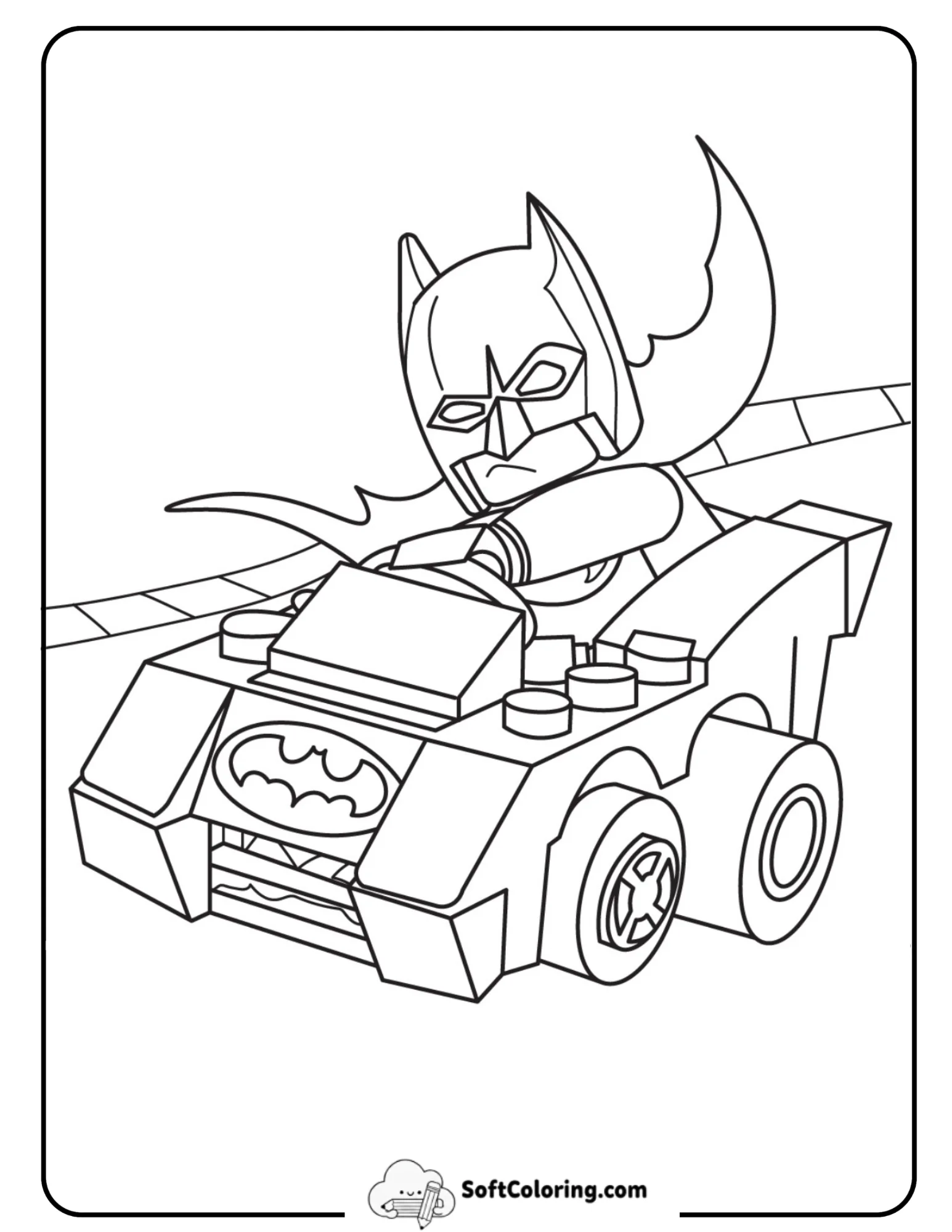 Lego Batman Car Coloring Pages