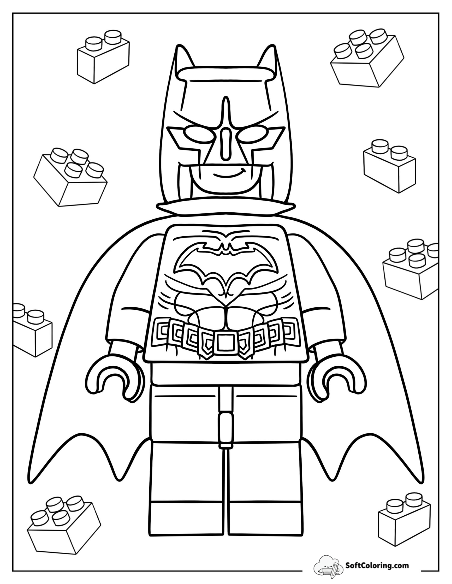 Batman Lego Minifigure With Bricks