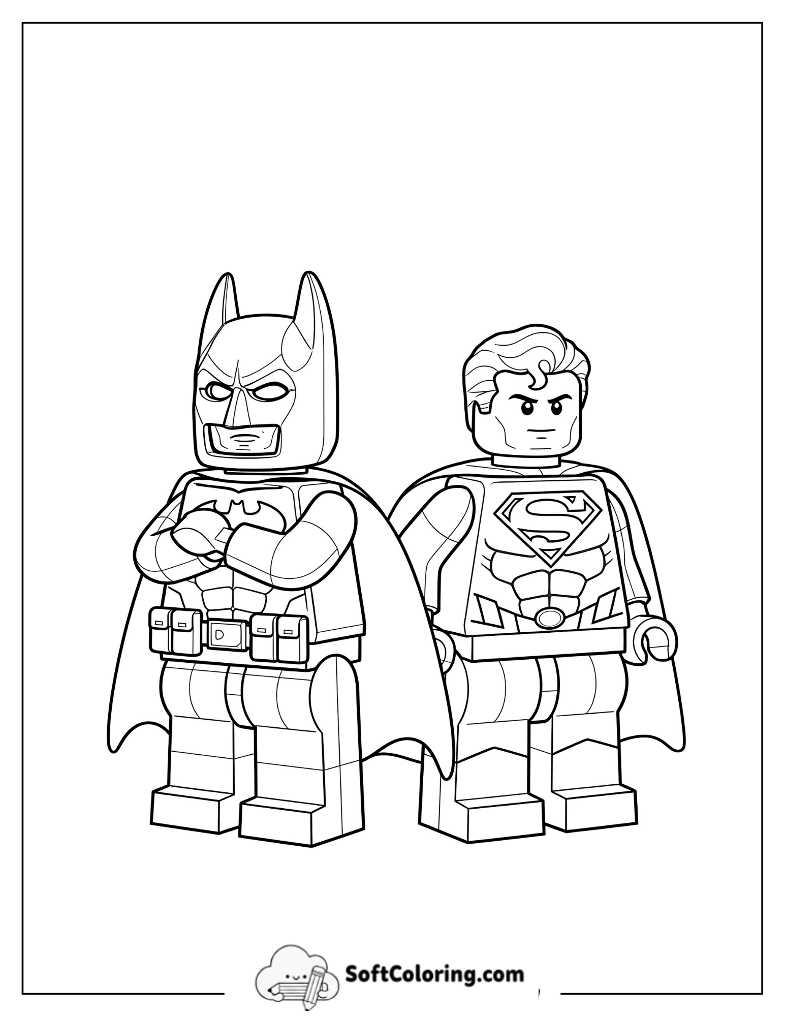 Lego Batman With Crossed Arms And Superman