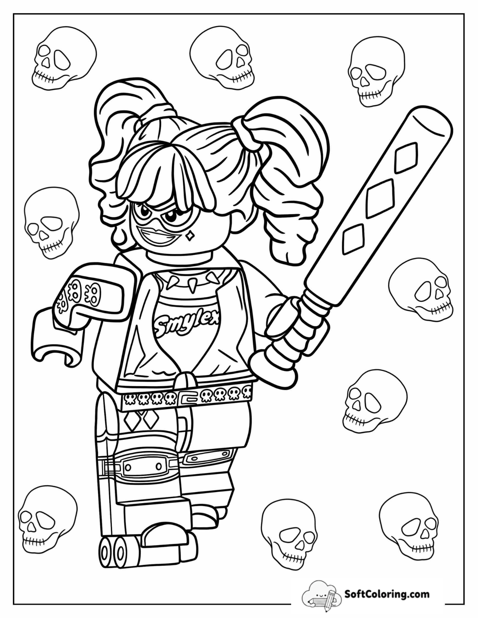 Lego Harley Quinn Holding Baseball Bat