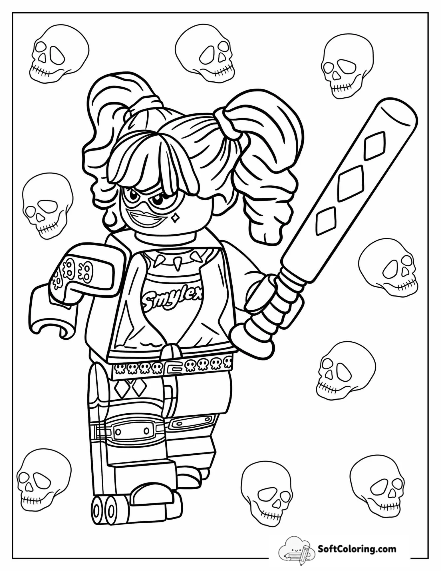 Lego Harley Quinn Holding Baseball Bat