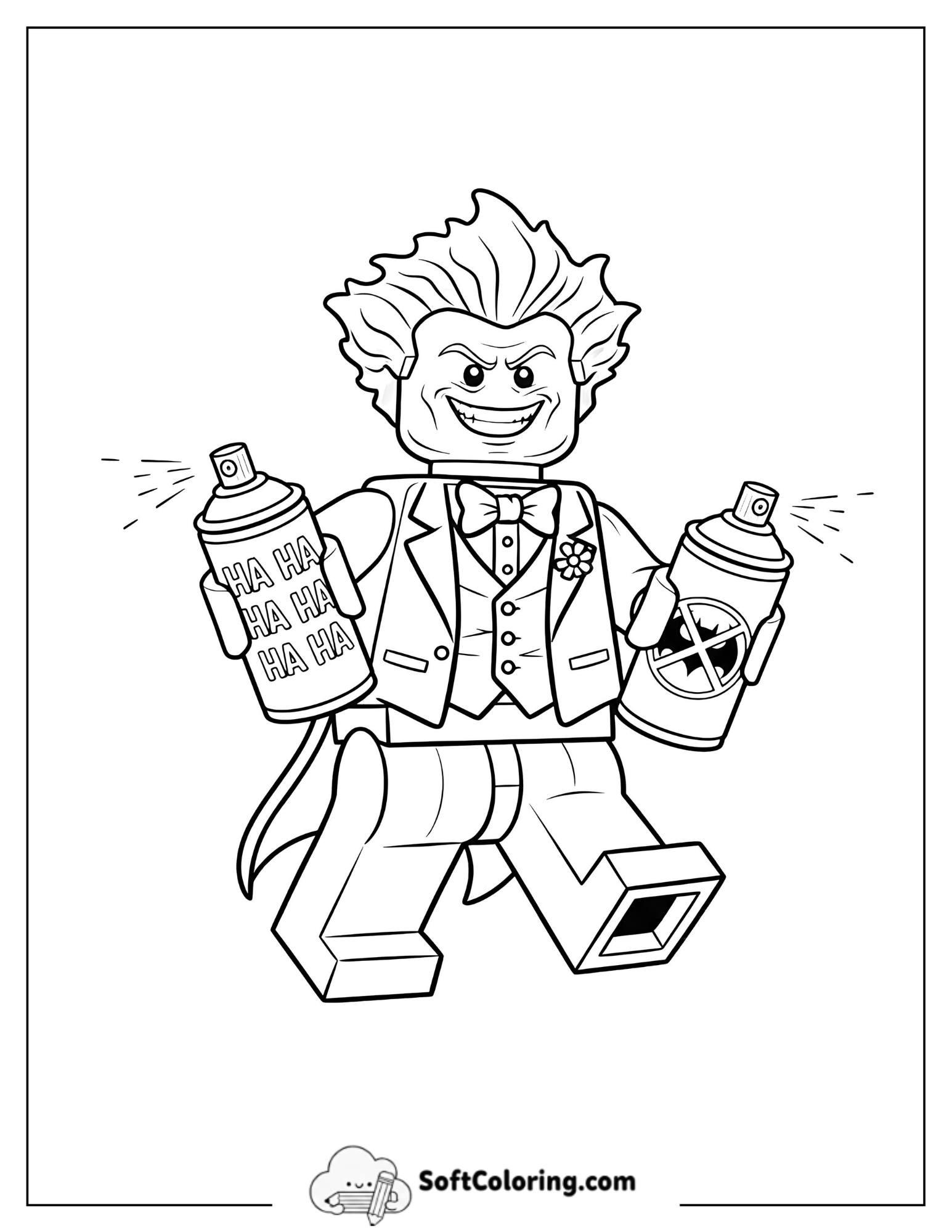 Lego Joker Holding Spray Cans