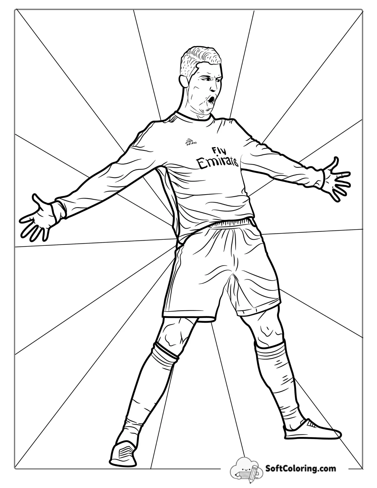 Ronaldo Celebrating After Goal To Color