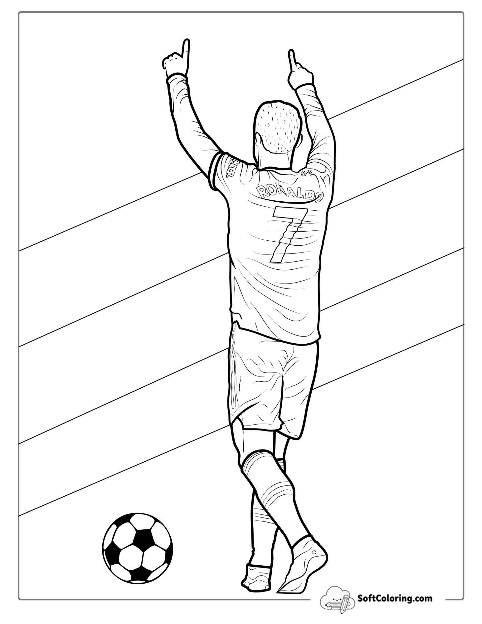 Ronaldo Pointing To Crowd Coloring In