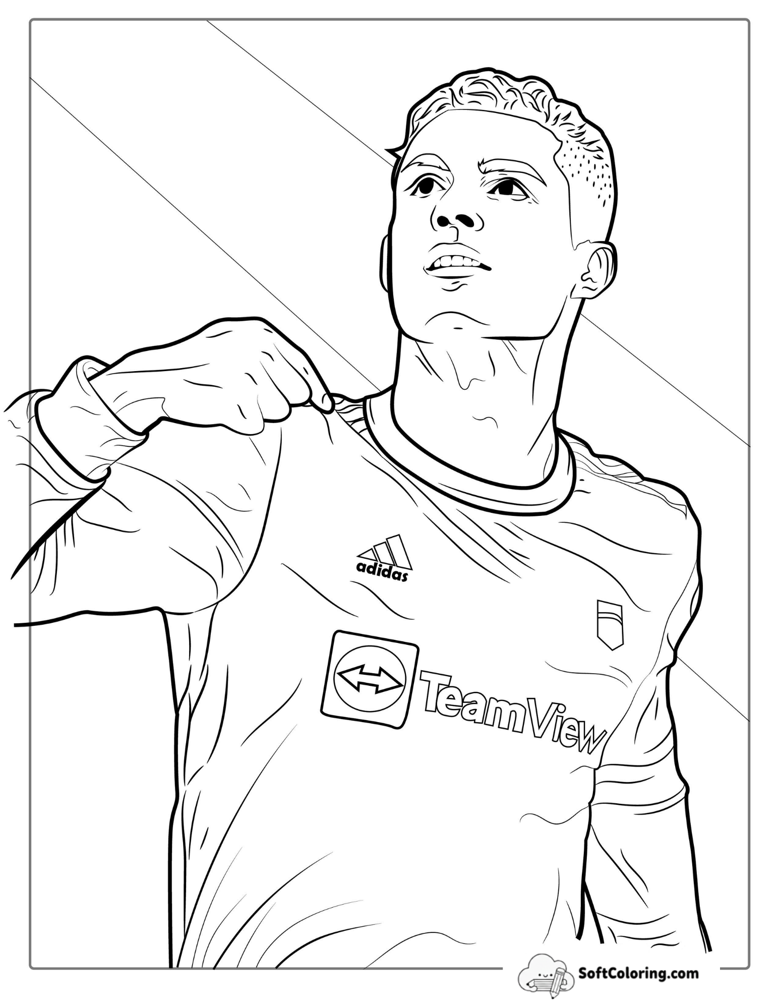 Ronaldo Scoring Goal Coloring For Kids
