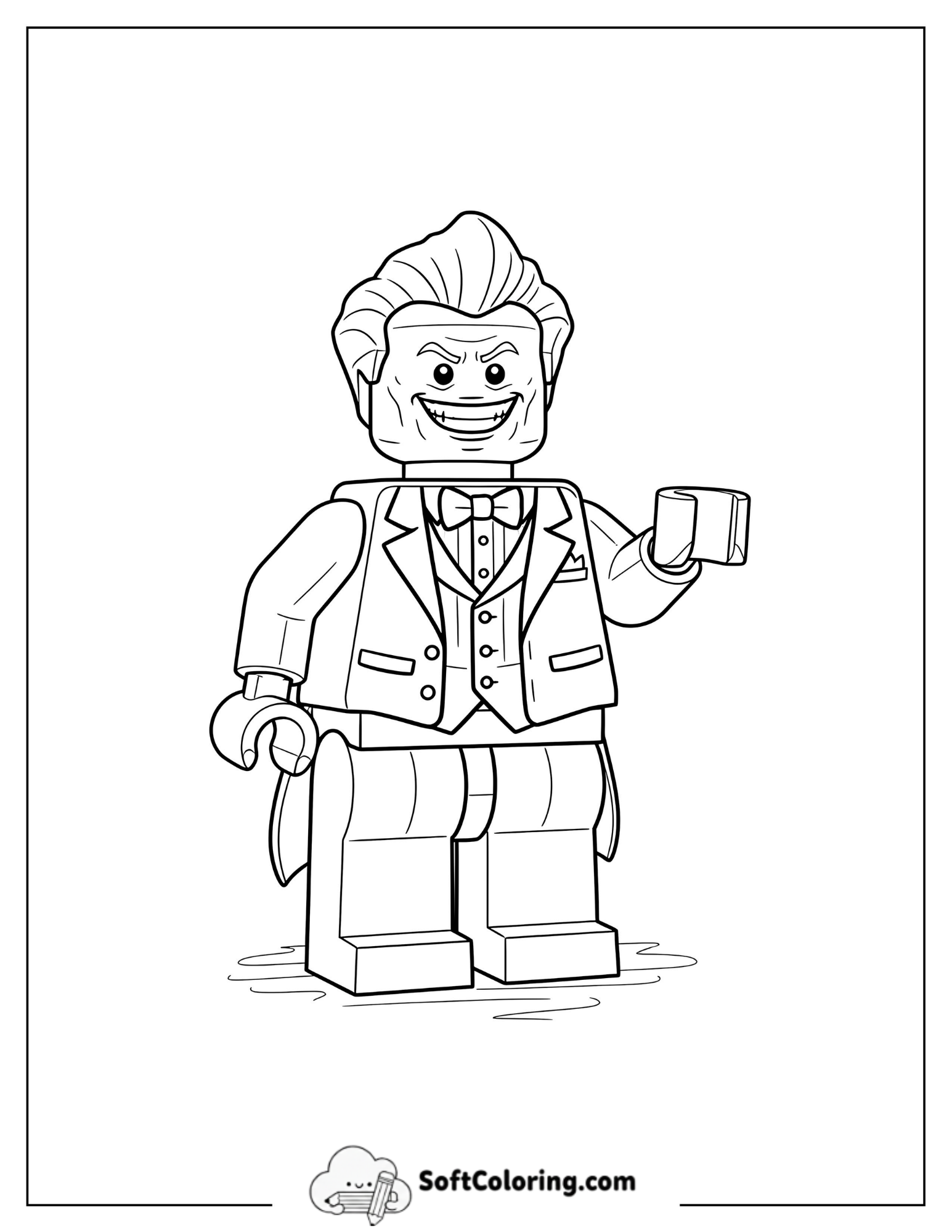 Simple Lego Joker Standing With A Wide Grin